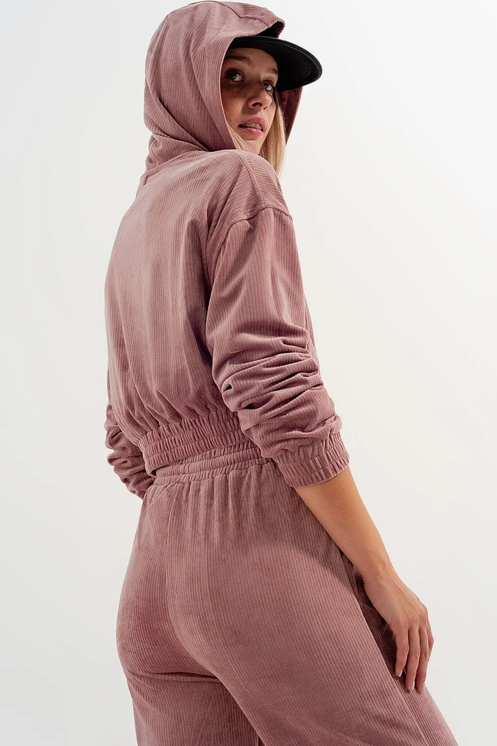 Jogger With Drawstring Waist In Pink