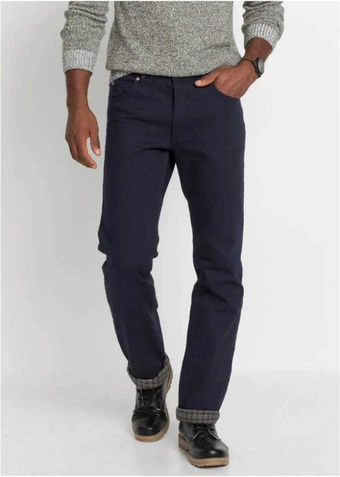 John Baner Jeanswear Classic Straight Fit Thermal Jeans, Black