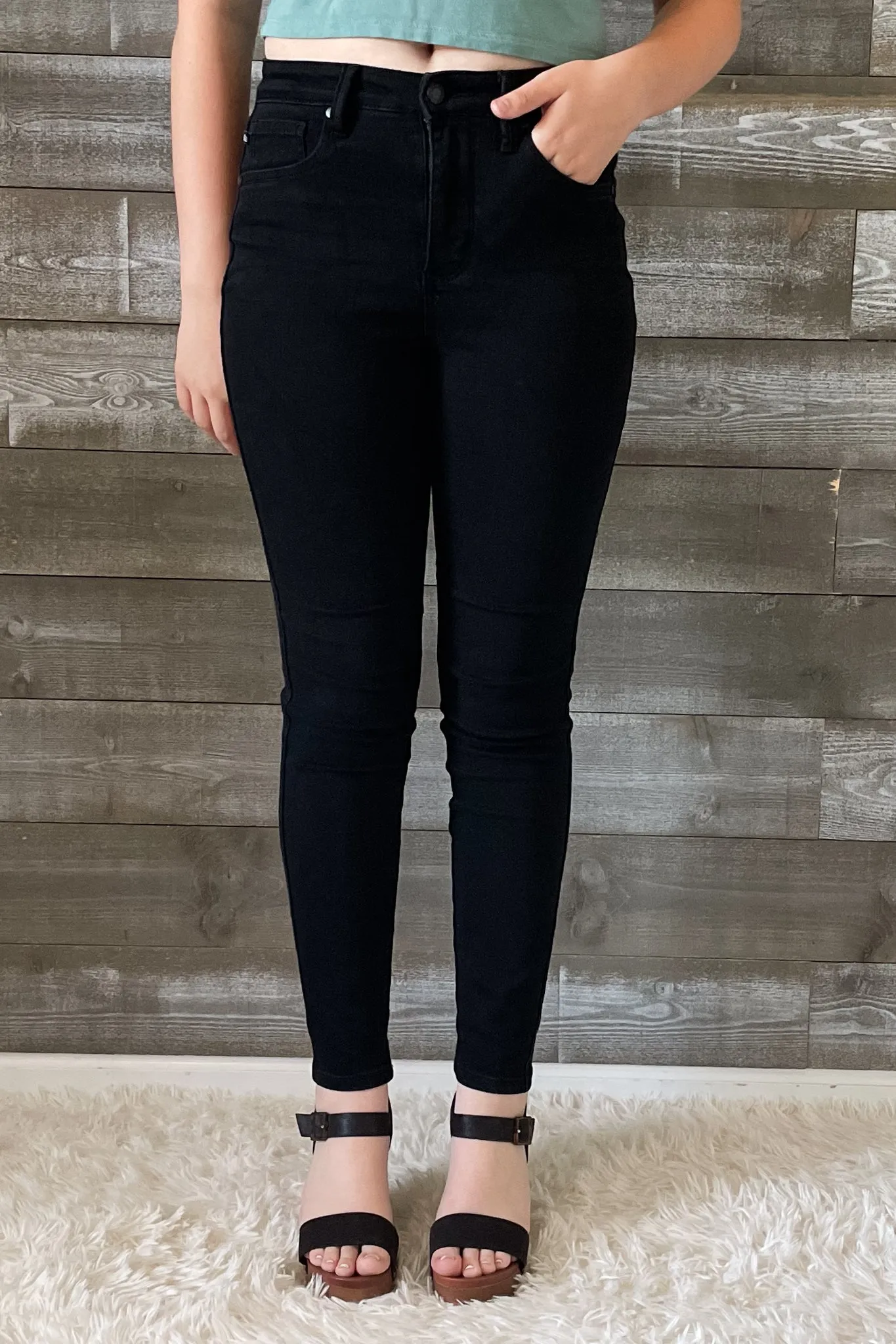 Judy Blue High Waist Tummy Control Classic Black Skinny Jeans