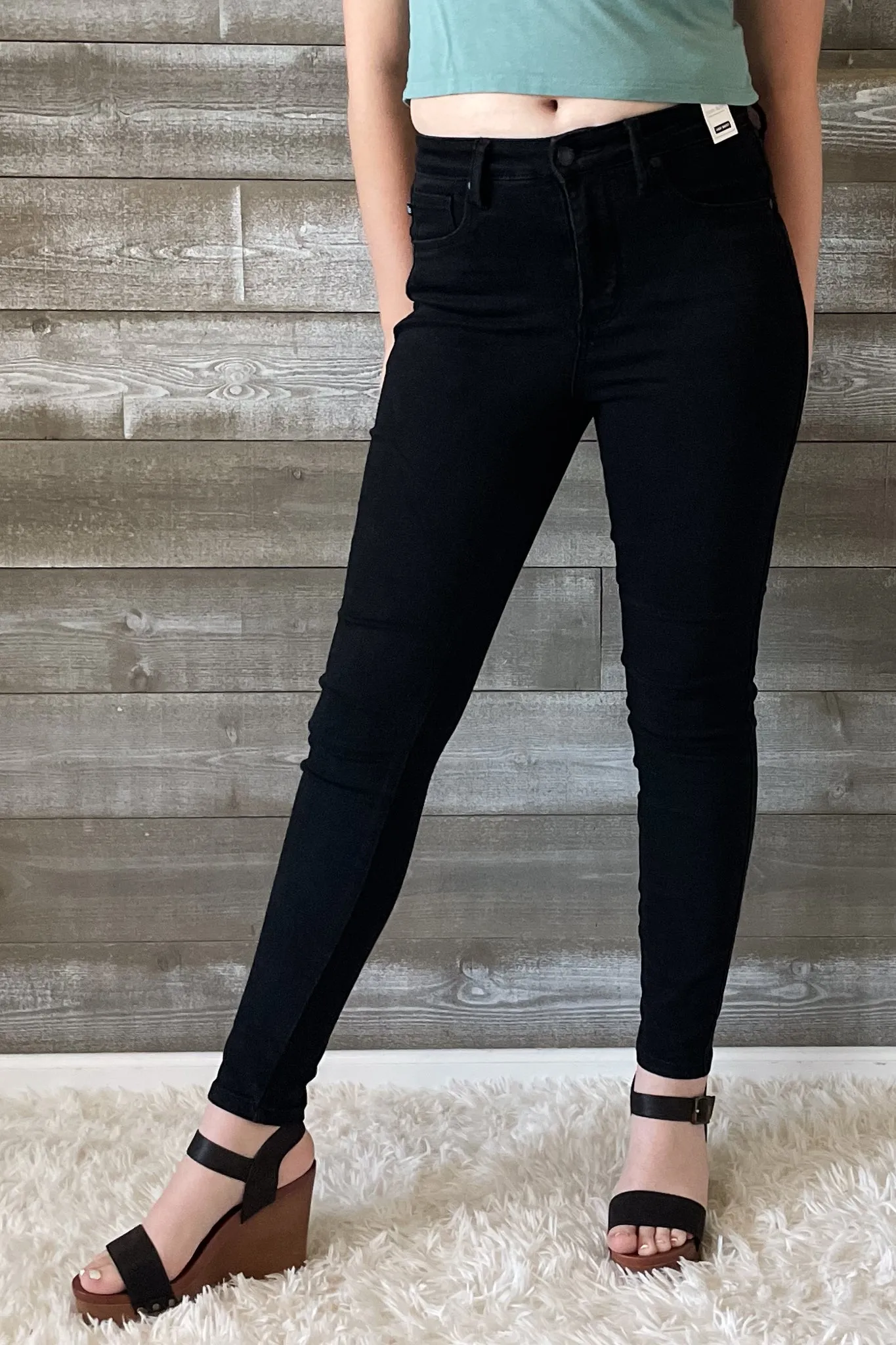 Judy Blue High Waist Tummy Control Classic Black Skinny Jeans