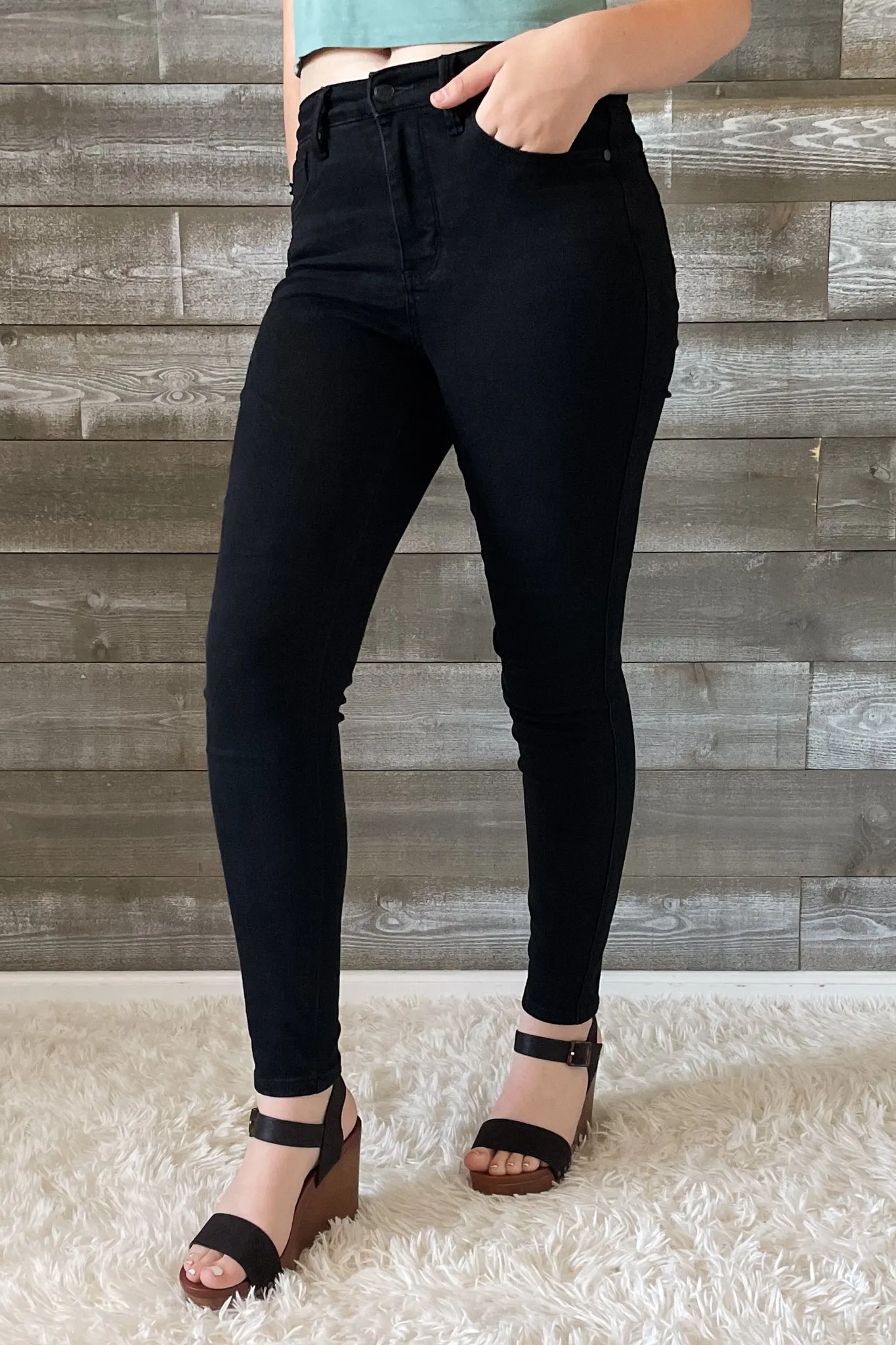Judy Blue High Waist Tummy Control Classic Black Skinny Jeans