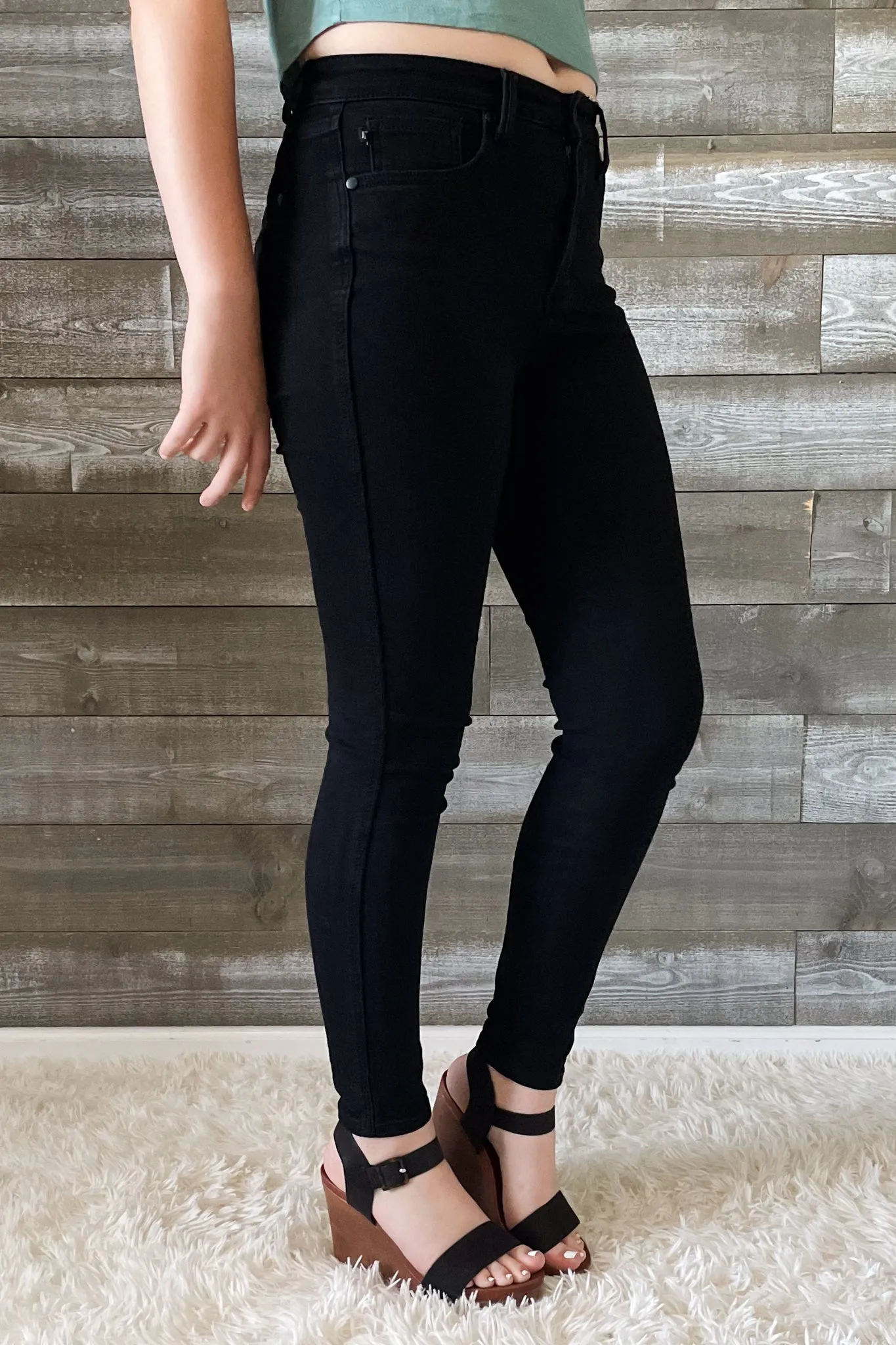 Judy Blue High Waist Tummy Control Classic Black Skinny Jeans