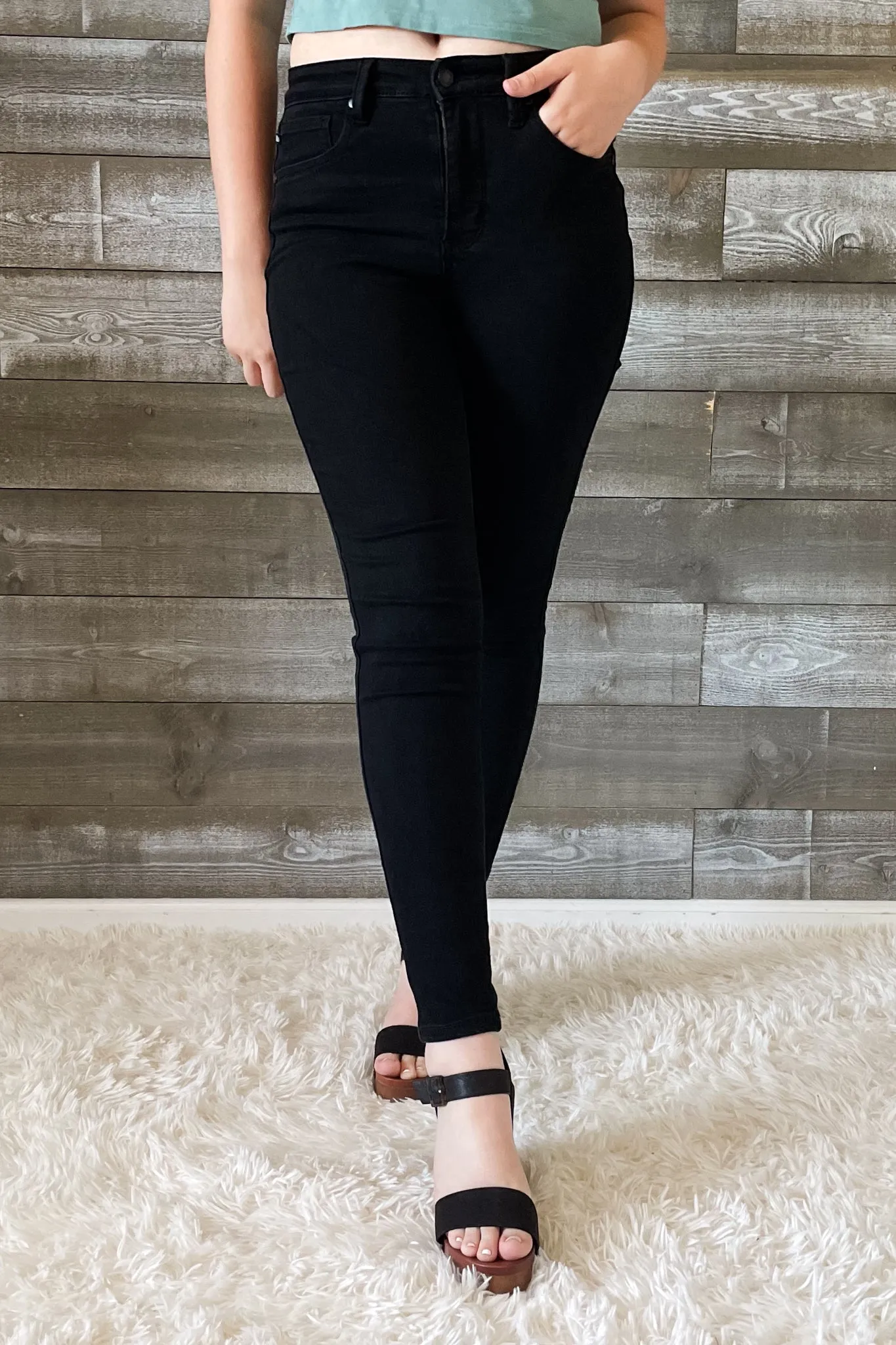 Judy Blue High Waist Tummy Control Classic Black Skinny Jeans