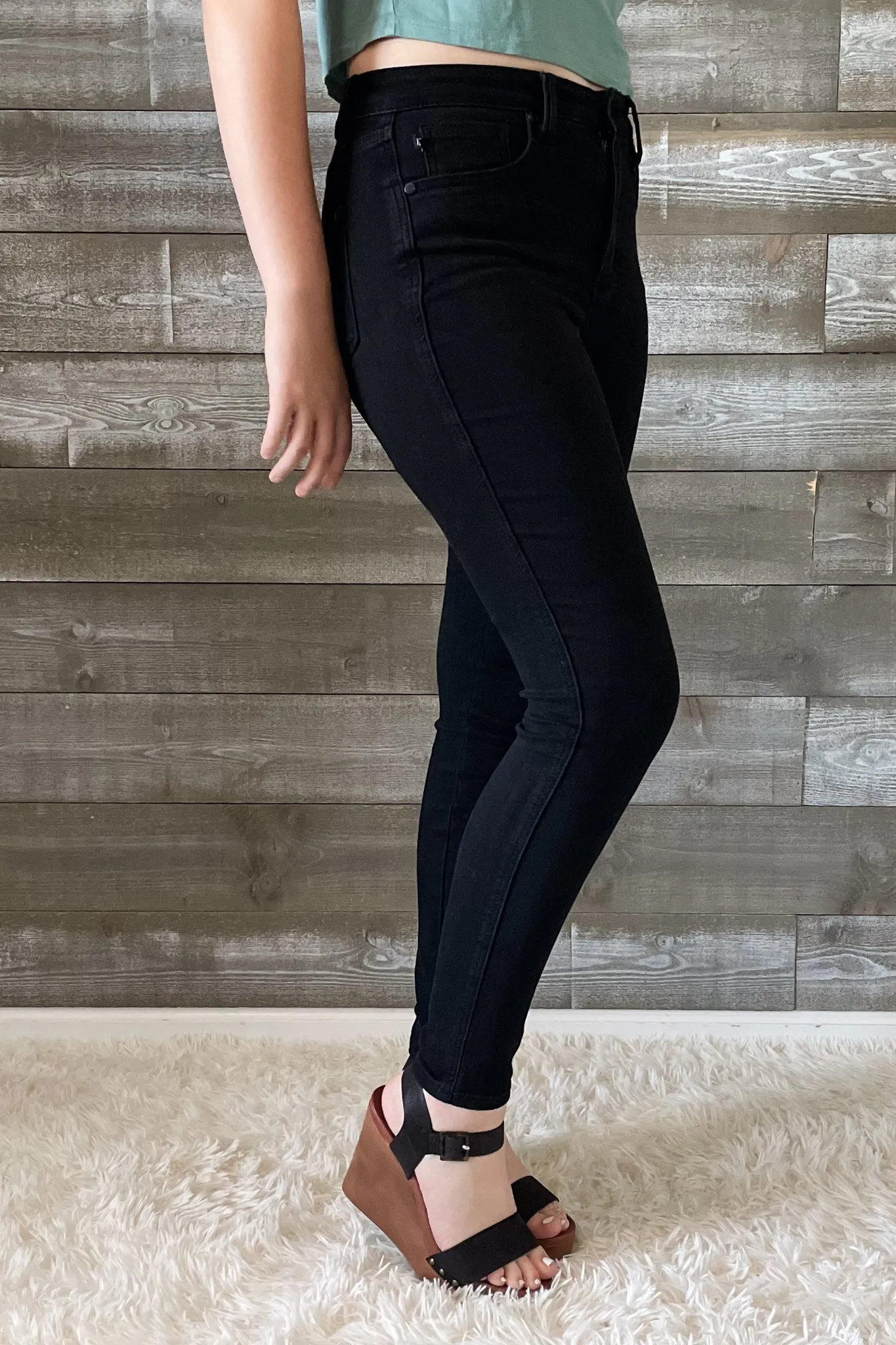 Judy Blue High Waist Tummy Control Classic Black Skinny Jeans