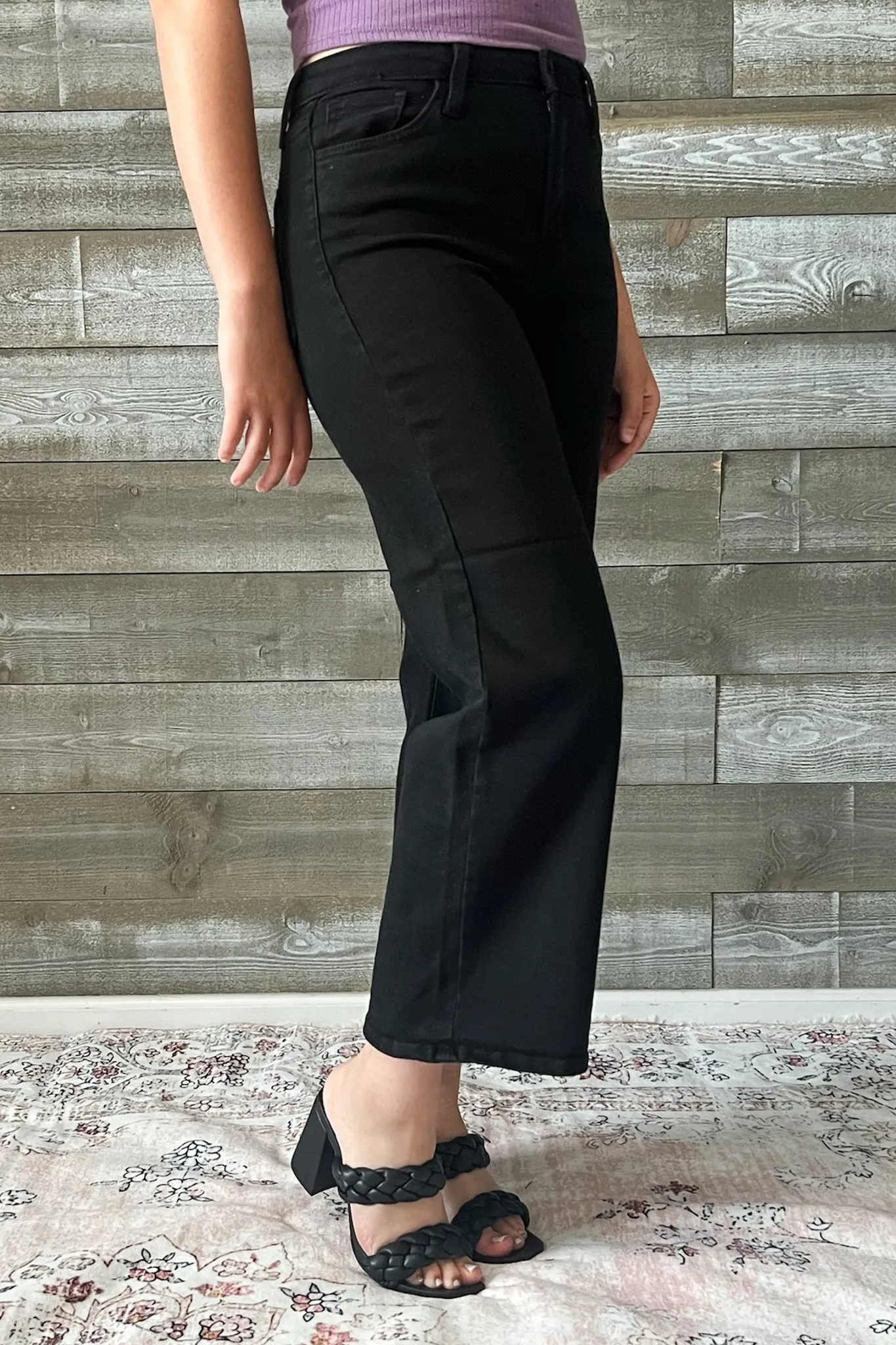 Just Black Classic Wide Leg Black Jeans