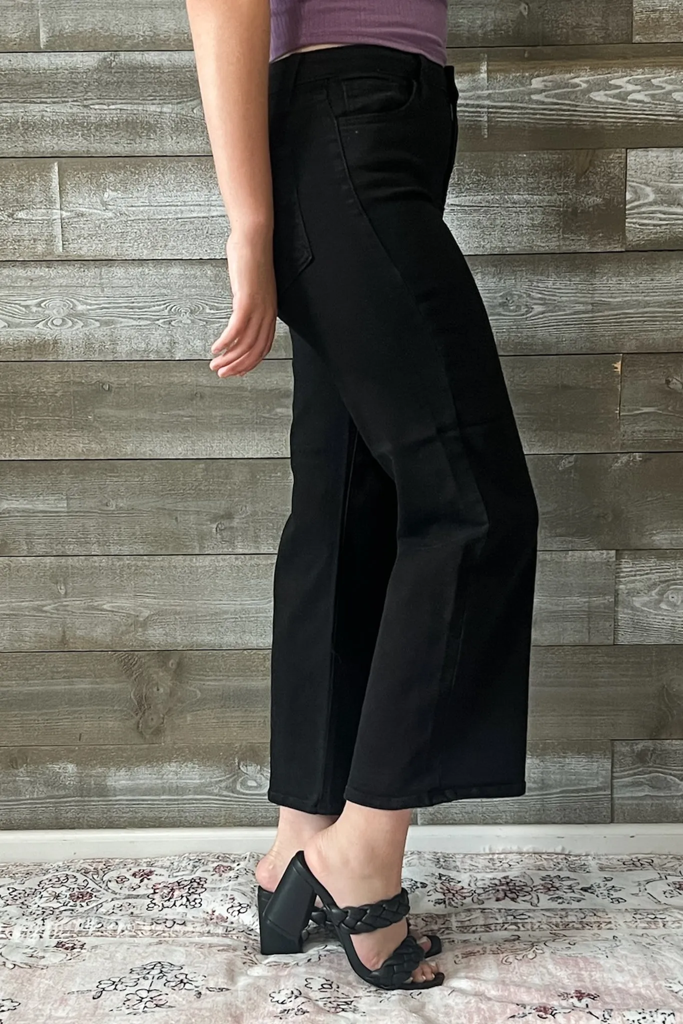 Just Black Classic Wide Leg Black Jeans