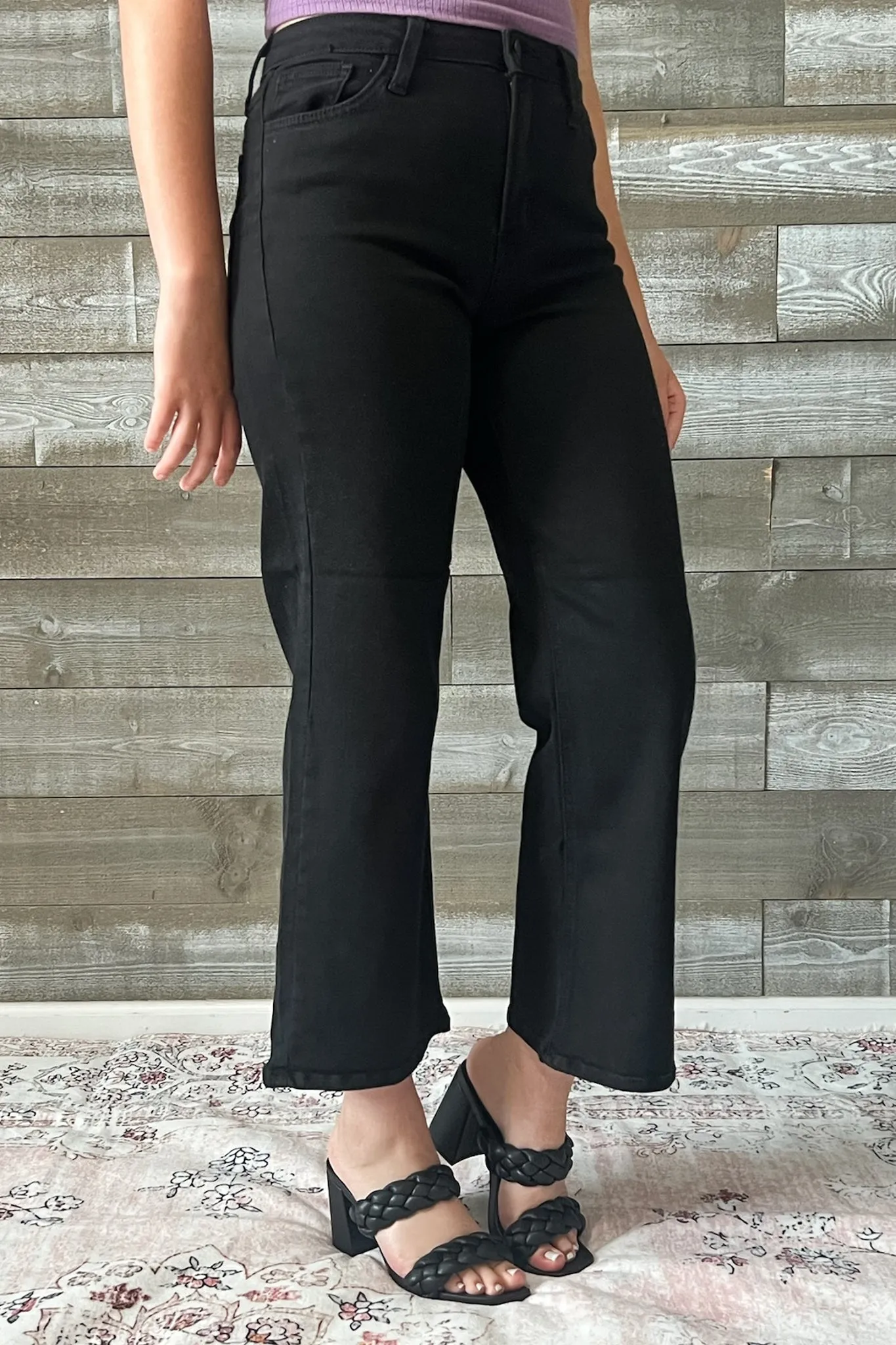 Just Black Classic Wide Leg Black Jeans