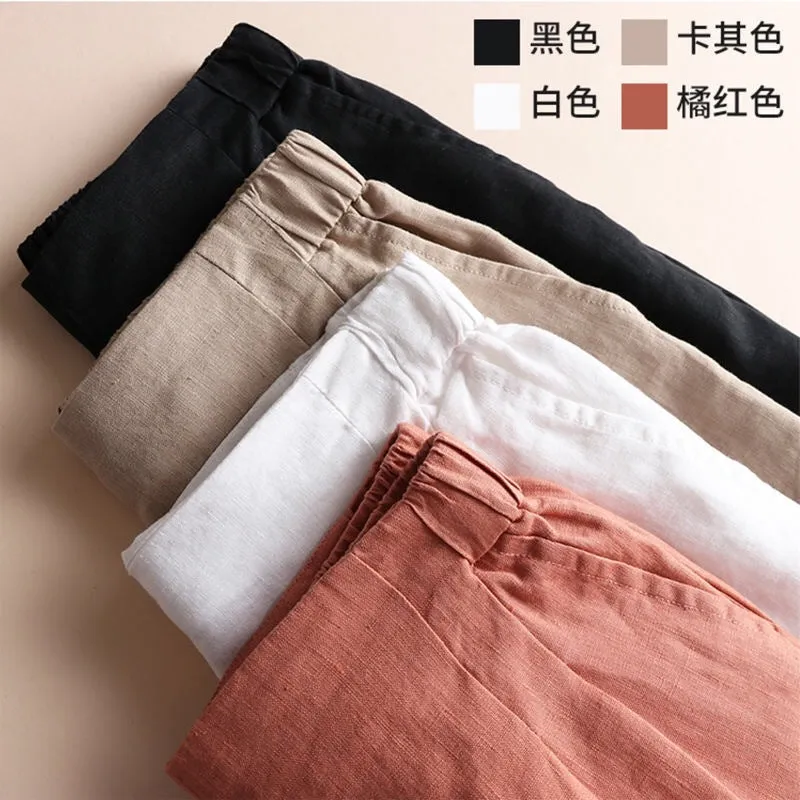 Korean Plus Size Bermuda Shorts Casual Women High Waist Slim Look Loose Wide Leg Pants Bermuda Shorts
