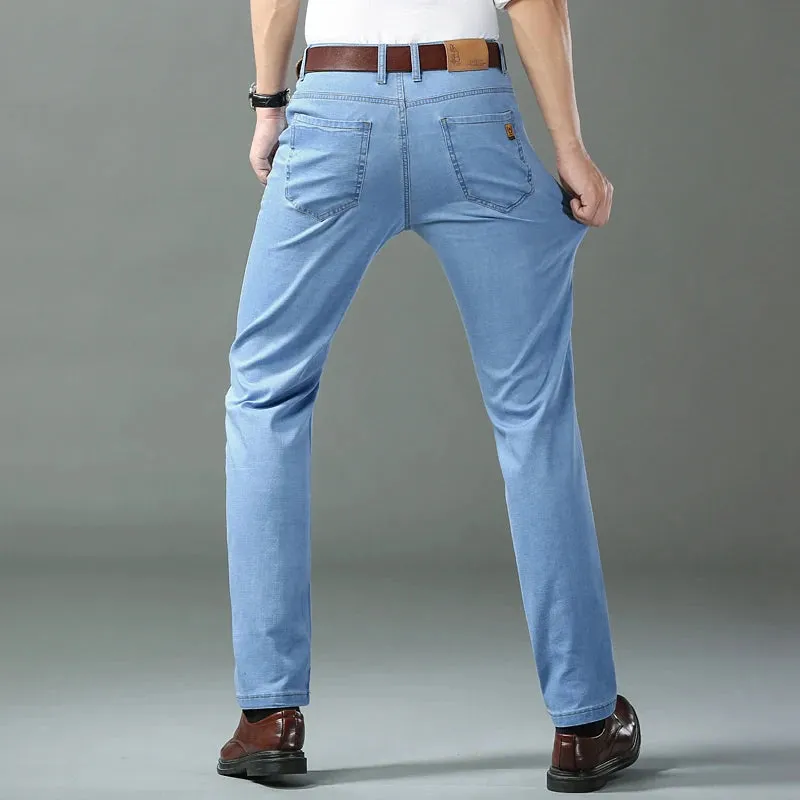 Lightweight Fit Straight Men's Jeans Classic Business Clothes
