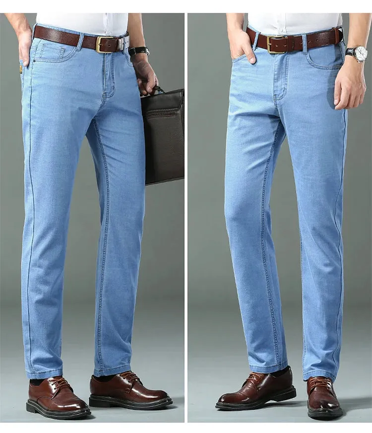 Lightweight Fit Straight Men's Jeans Classic Business Clothes