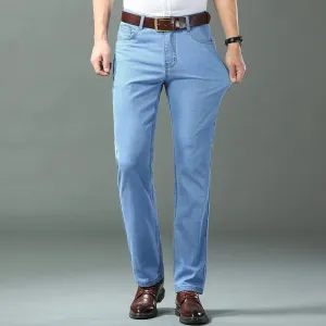 Lightweight Fit Straight Men's Jeans Classic Business Clothes