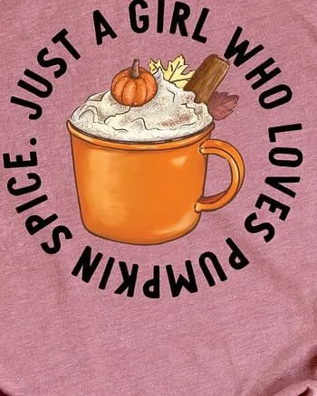 Loves Pumpkin Spice Short Sleeve Graphic Tee | Mauve