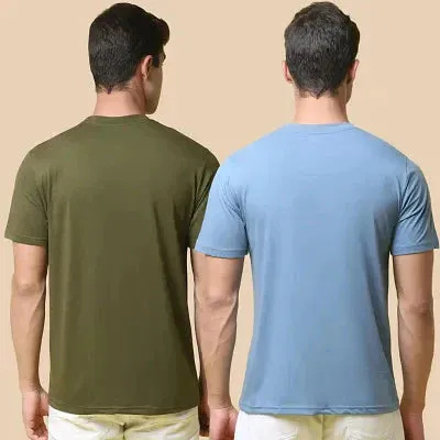 Men Stylish Cotton Blend Printed Round Neck Tee