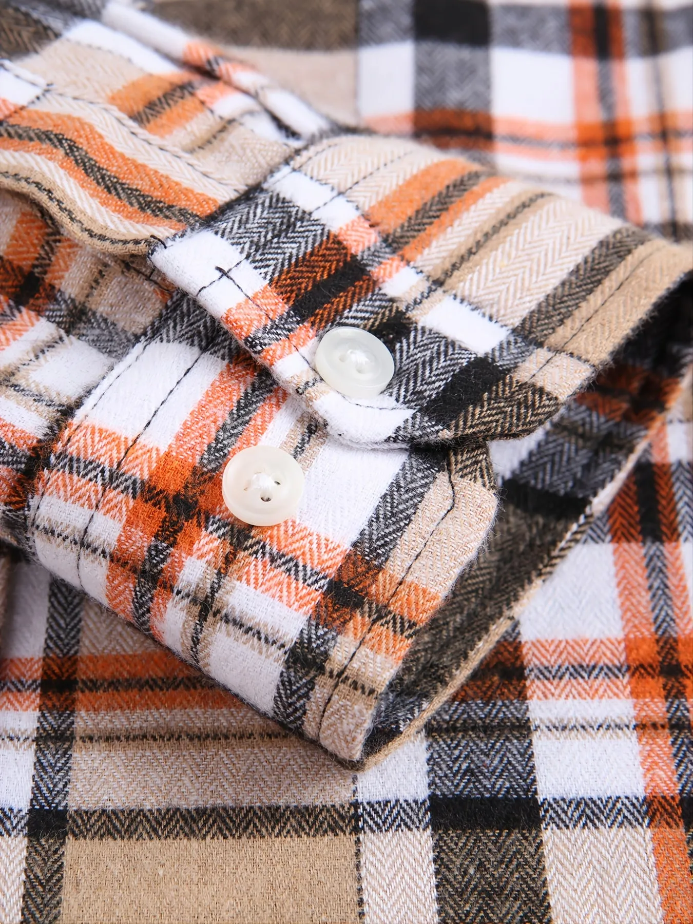 Men's Double Pocket Long Sleeve Flannel Shirt