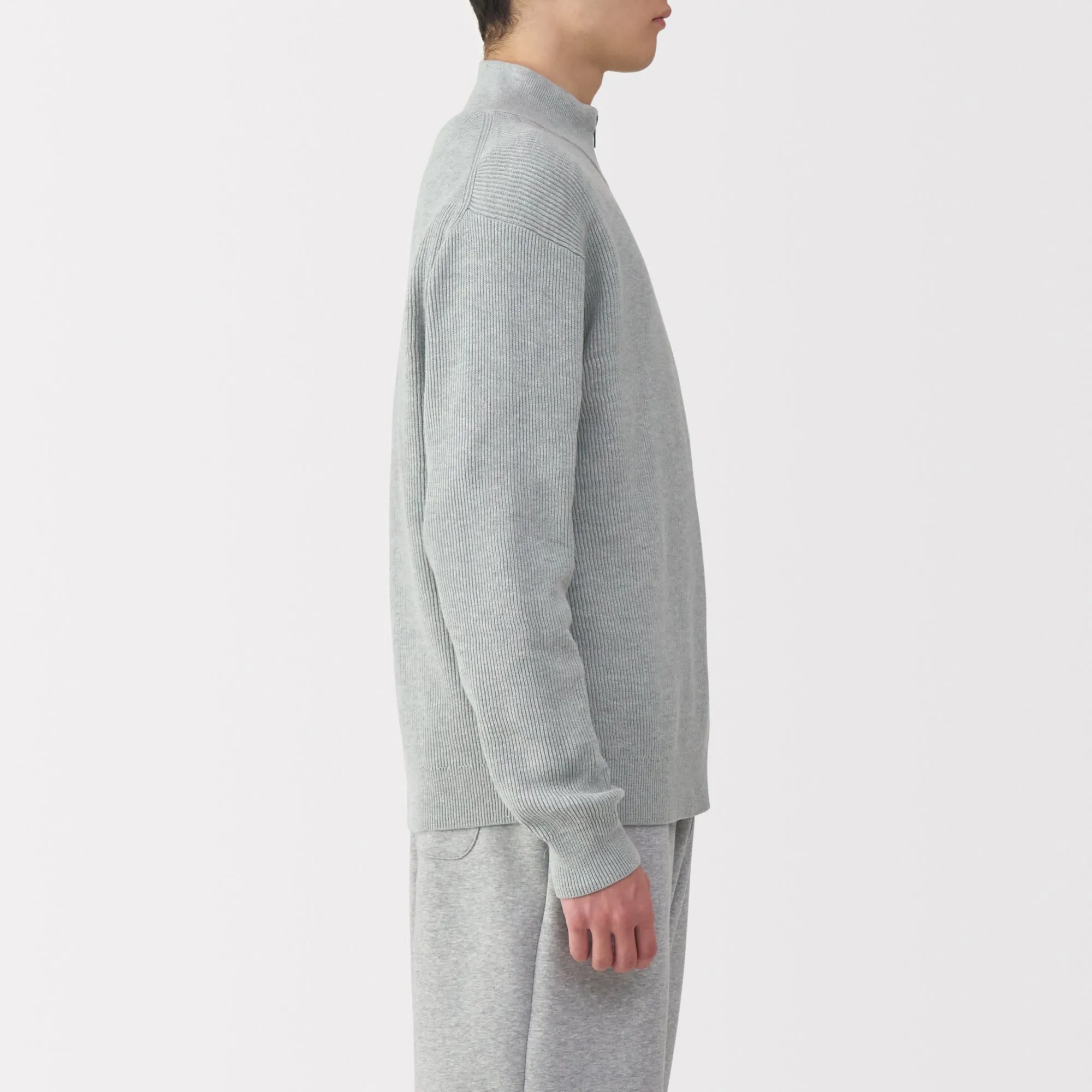 Men's Ribbed Full Zip Cardigan