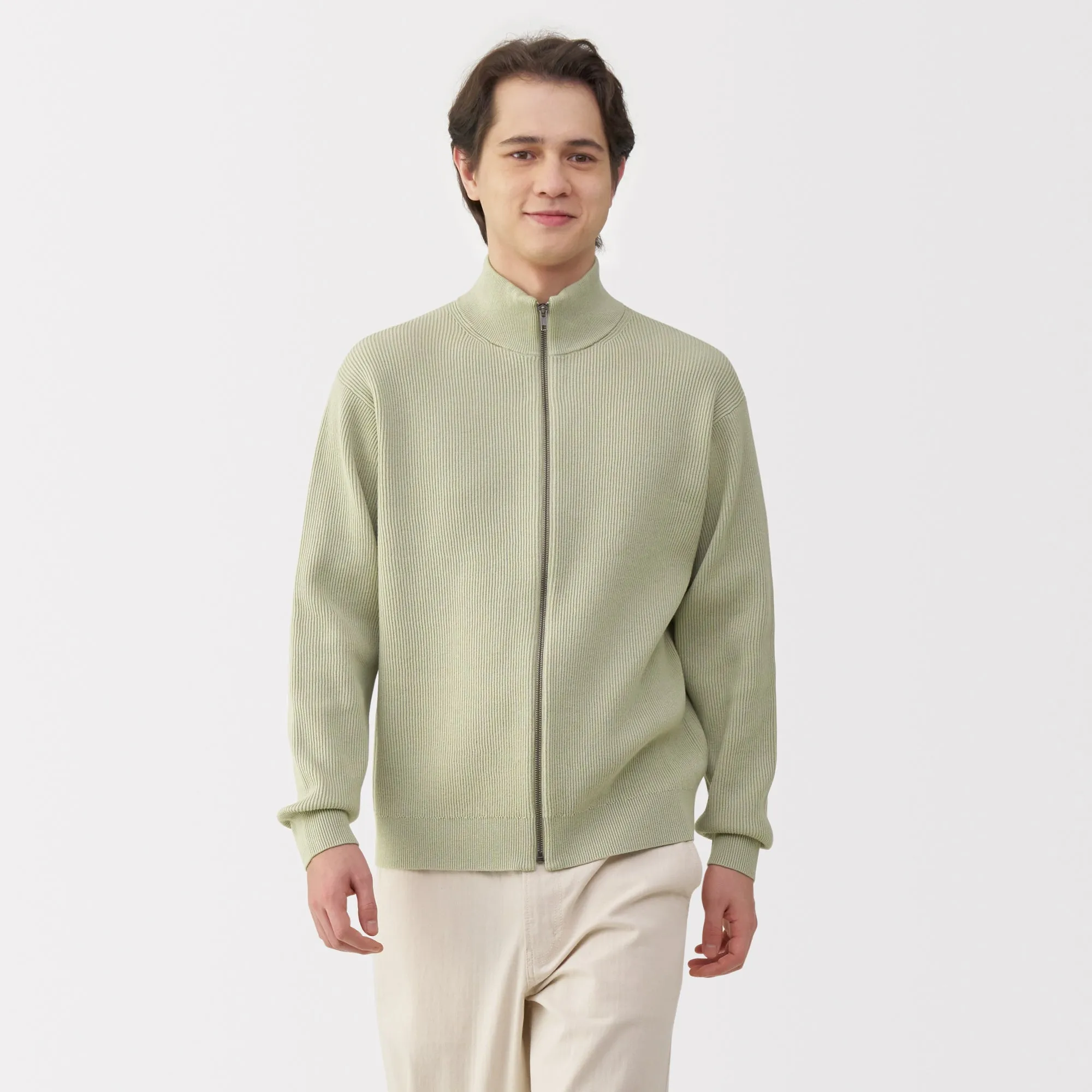 Men's Ribbed Full Zip Cardigan