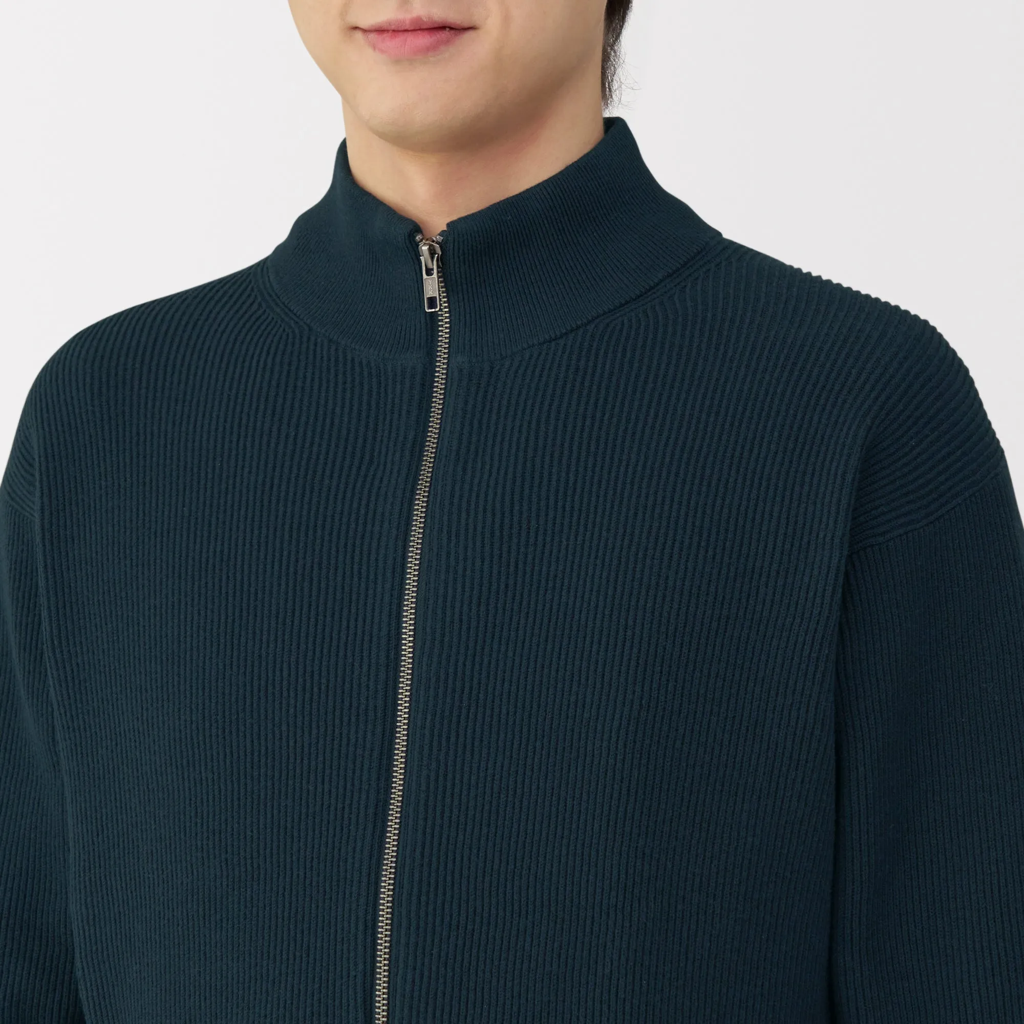 Men's Ribbed Full Zip Cardigan