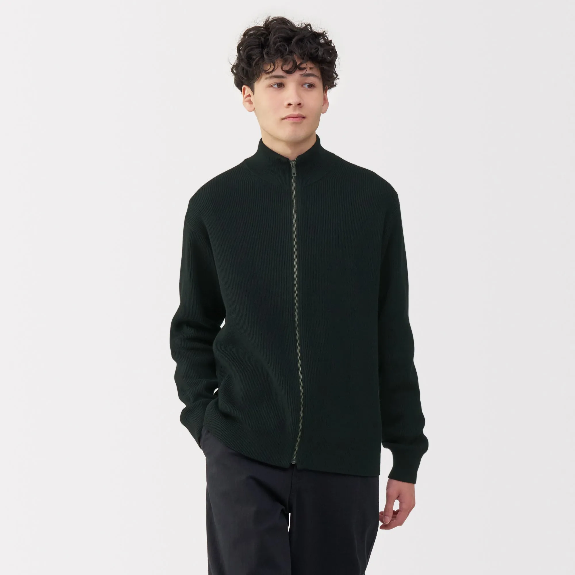 Men's Ribbed Full Zip Cardigan