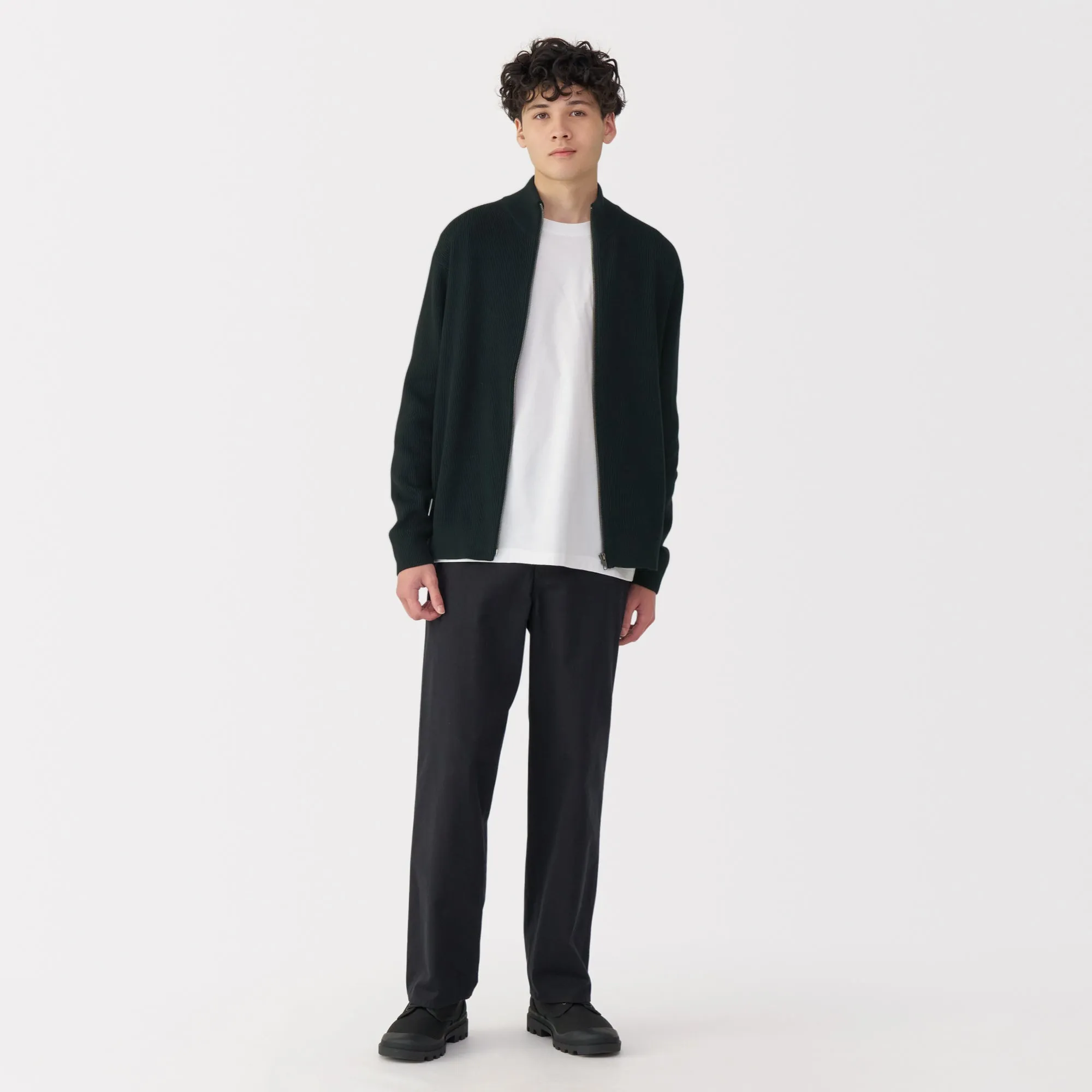 Men's Ribbed Full Zip Cardigan