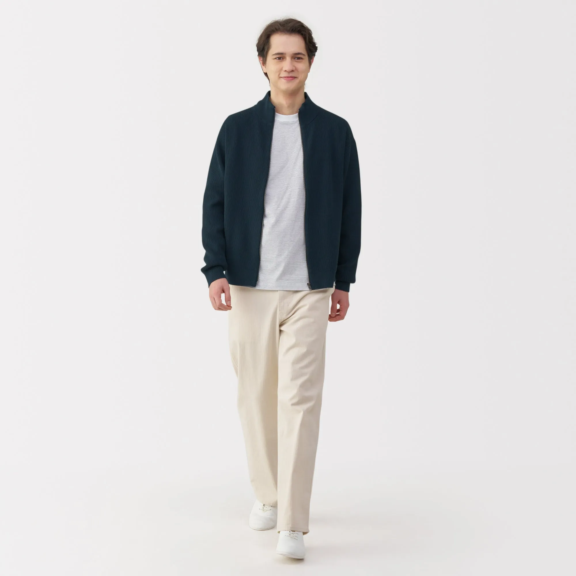 Men's Ribbed Full Zip Cardigan