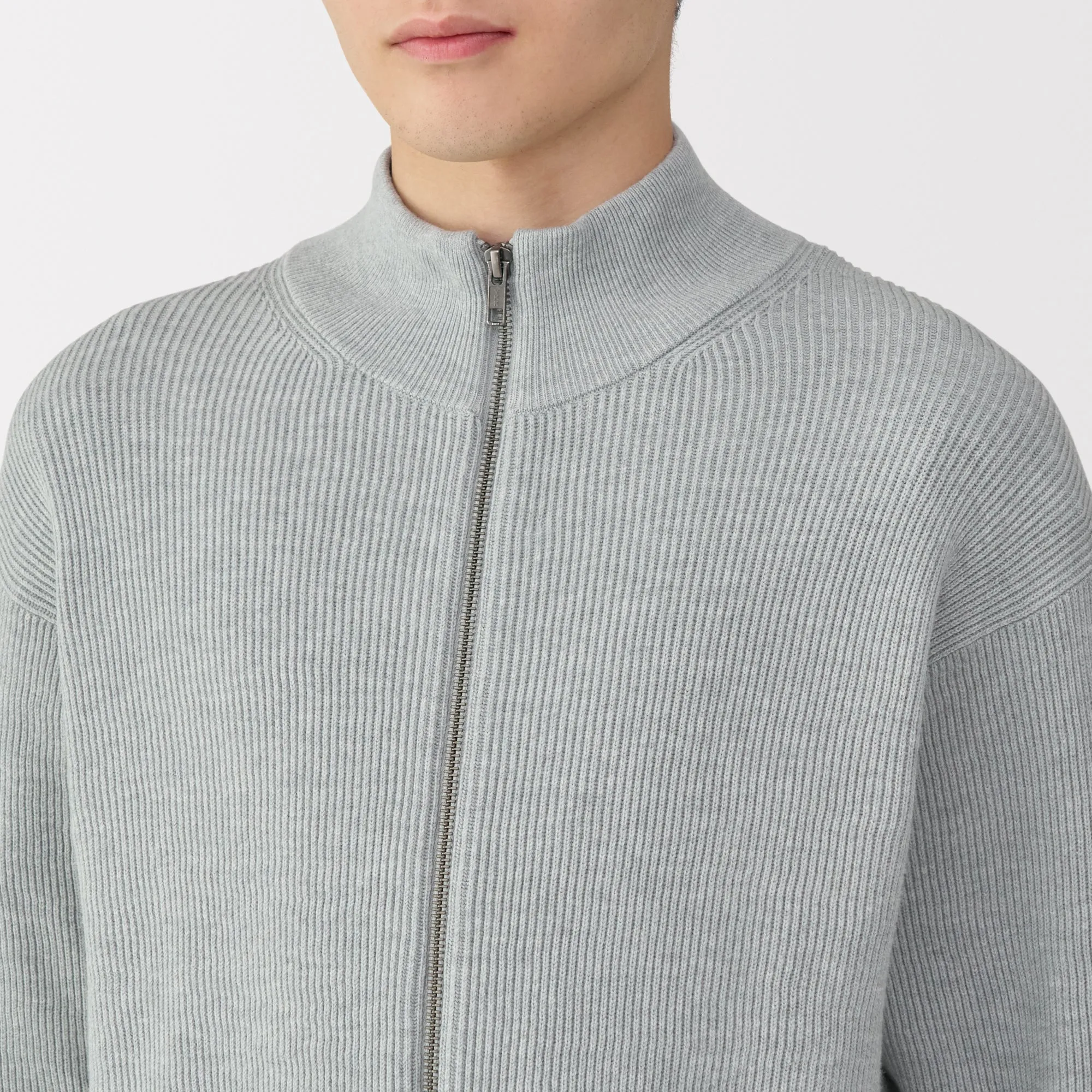 Men's Ribbed Full Zip Cardigan