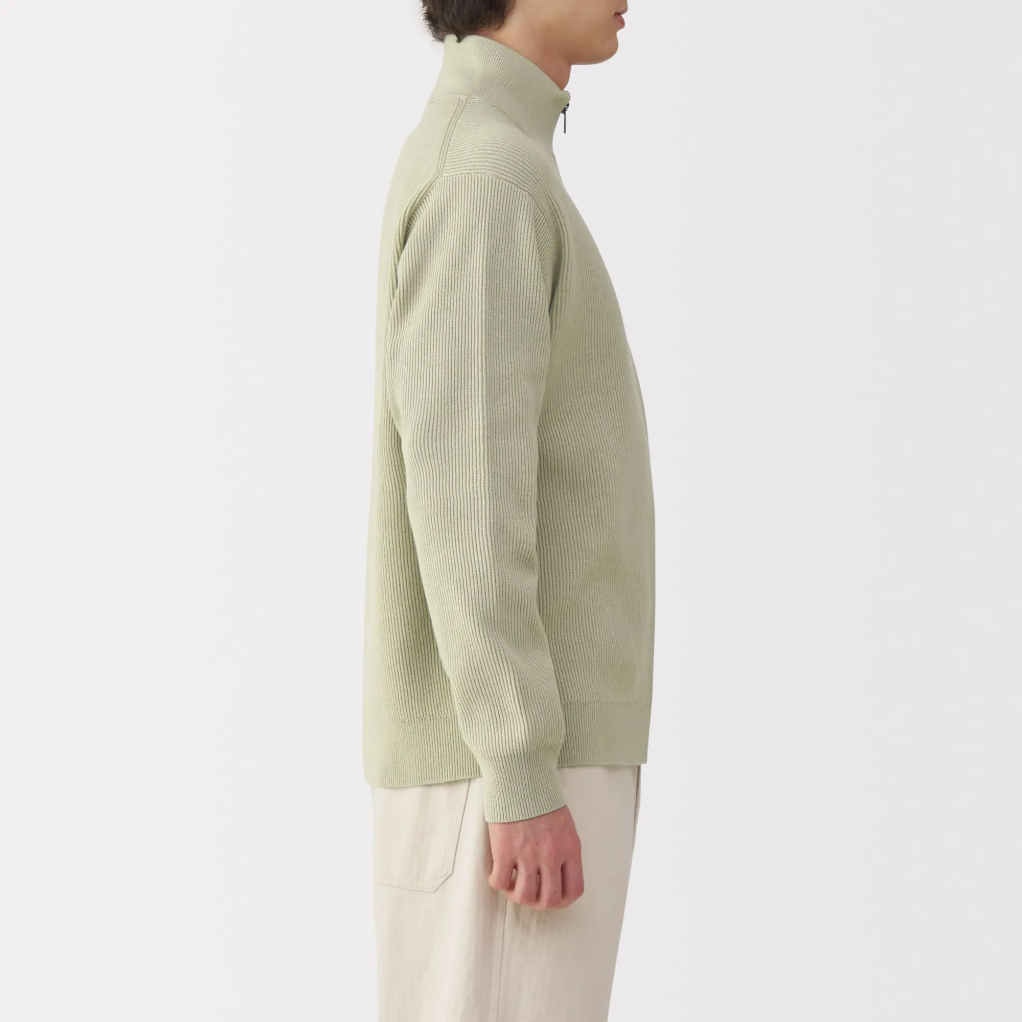 Men's Ribbed Full Zip Cardigan