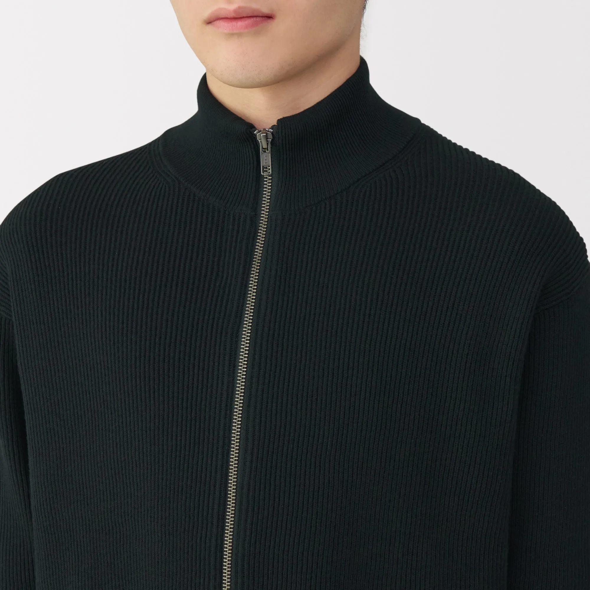 Men's Ribbed Full Zip Cardigan