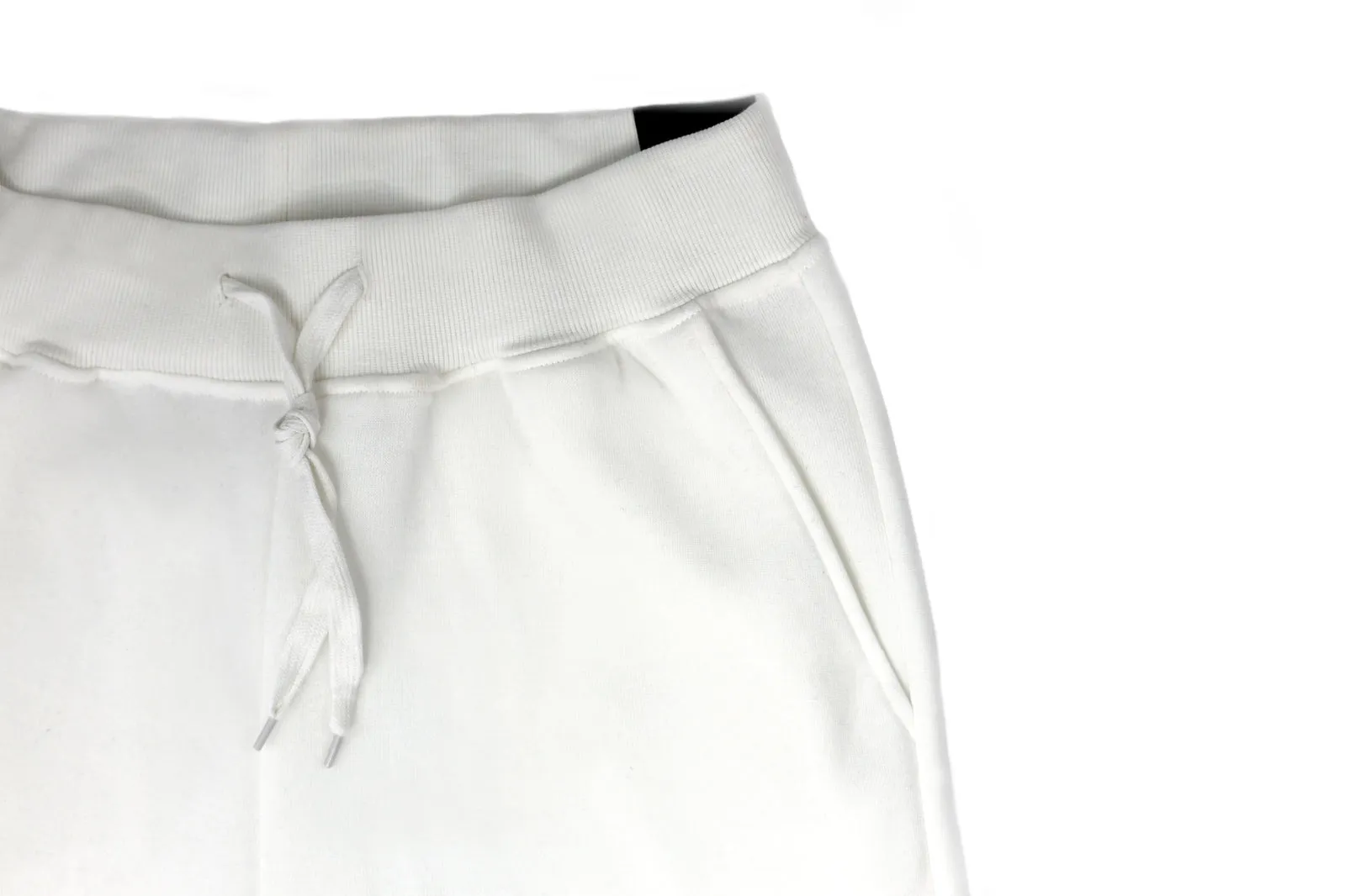 Mens Skinny Track Pants Joggers Trousers Gym Casual Sweat Cuffed Slim Trackies Fleece - White - 3XL
