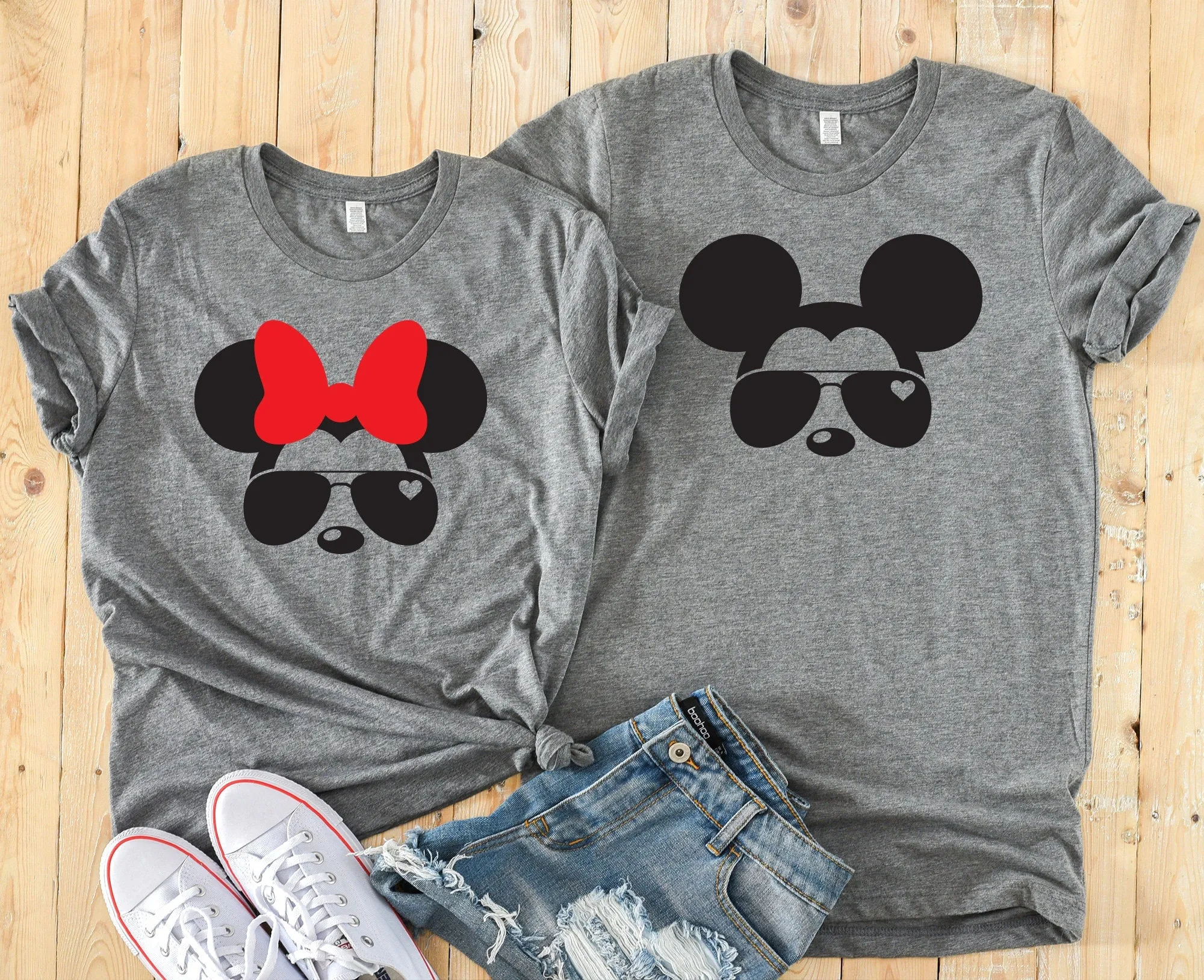 Minnie and Mickey Aviator Sunglasses Shirts - Disney Couples - Matching Shirts