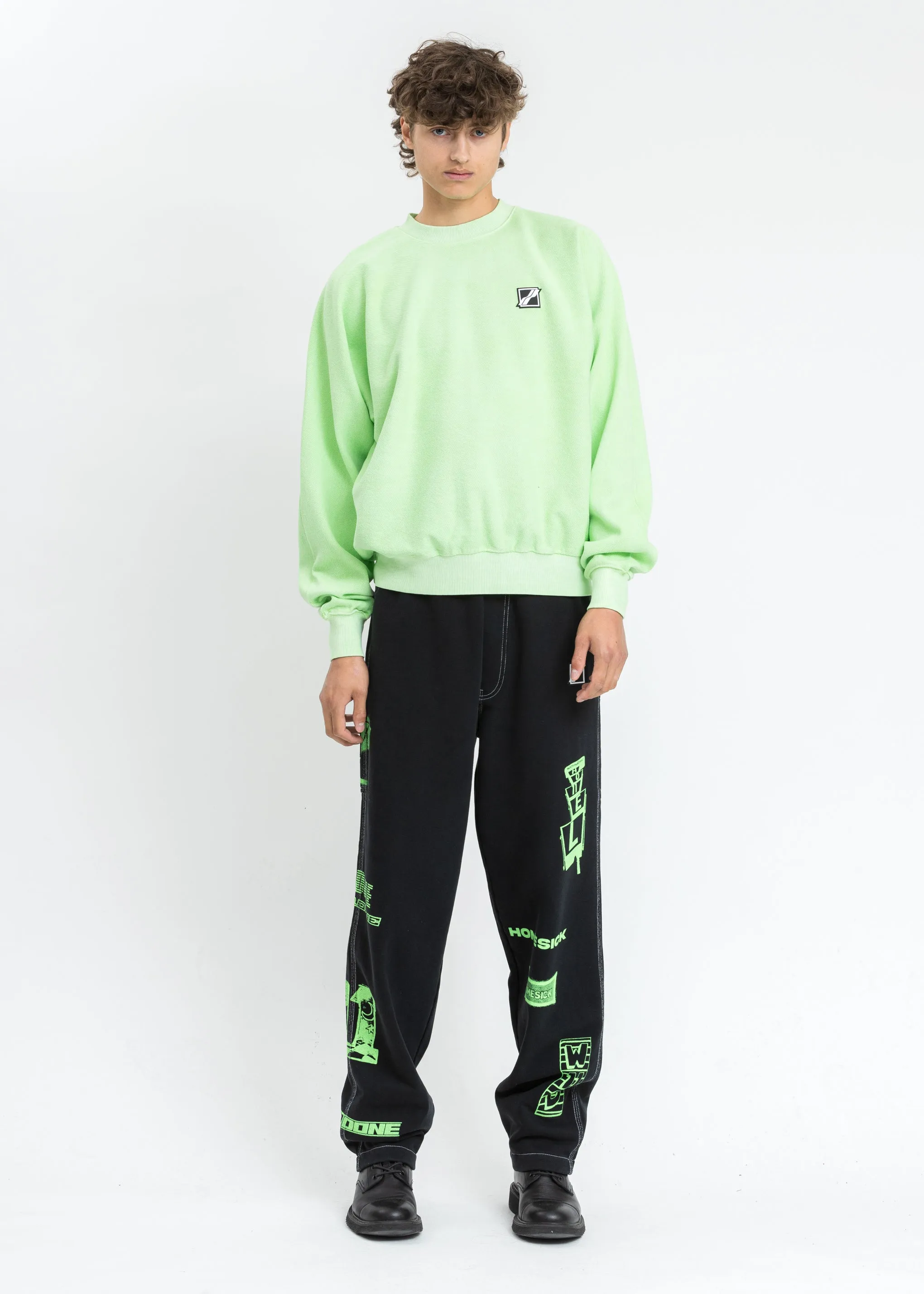 Neon Green Big Lettering Sweater