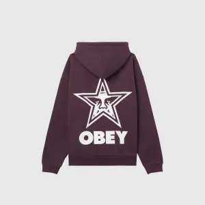 Obey Bold Star Extra Heavy Hood - Plum Perfect