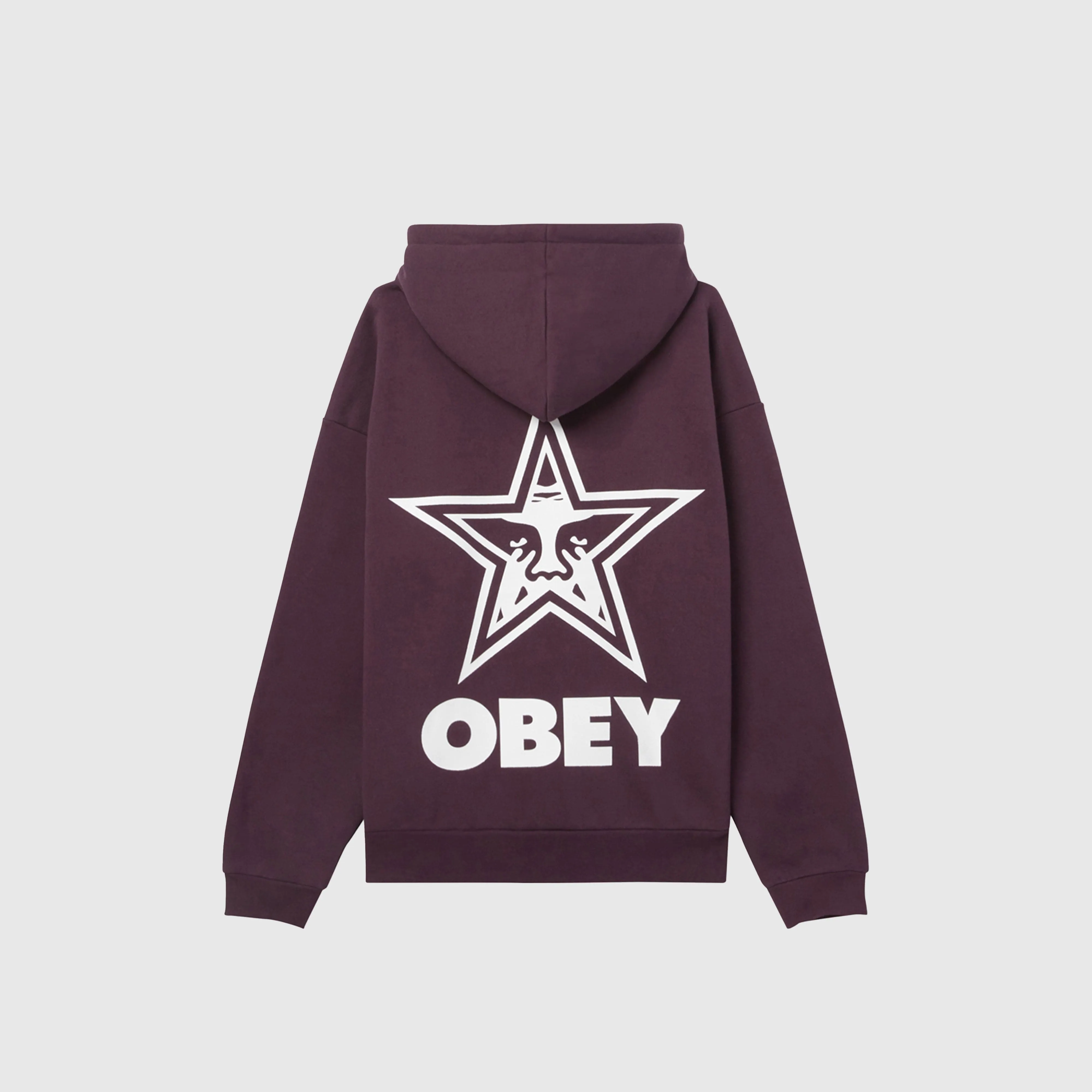Obey Bold Star Extra Heavy Hood - Plum Perfect