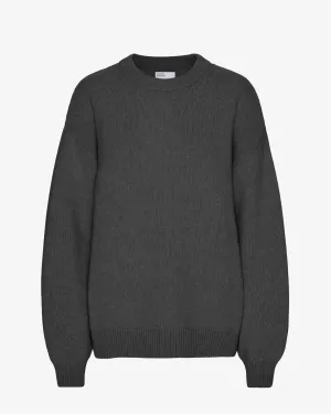 Oversized Merino Wool Crew - Lava Grey