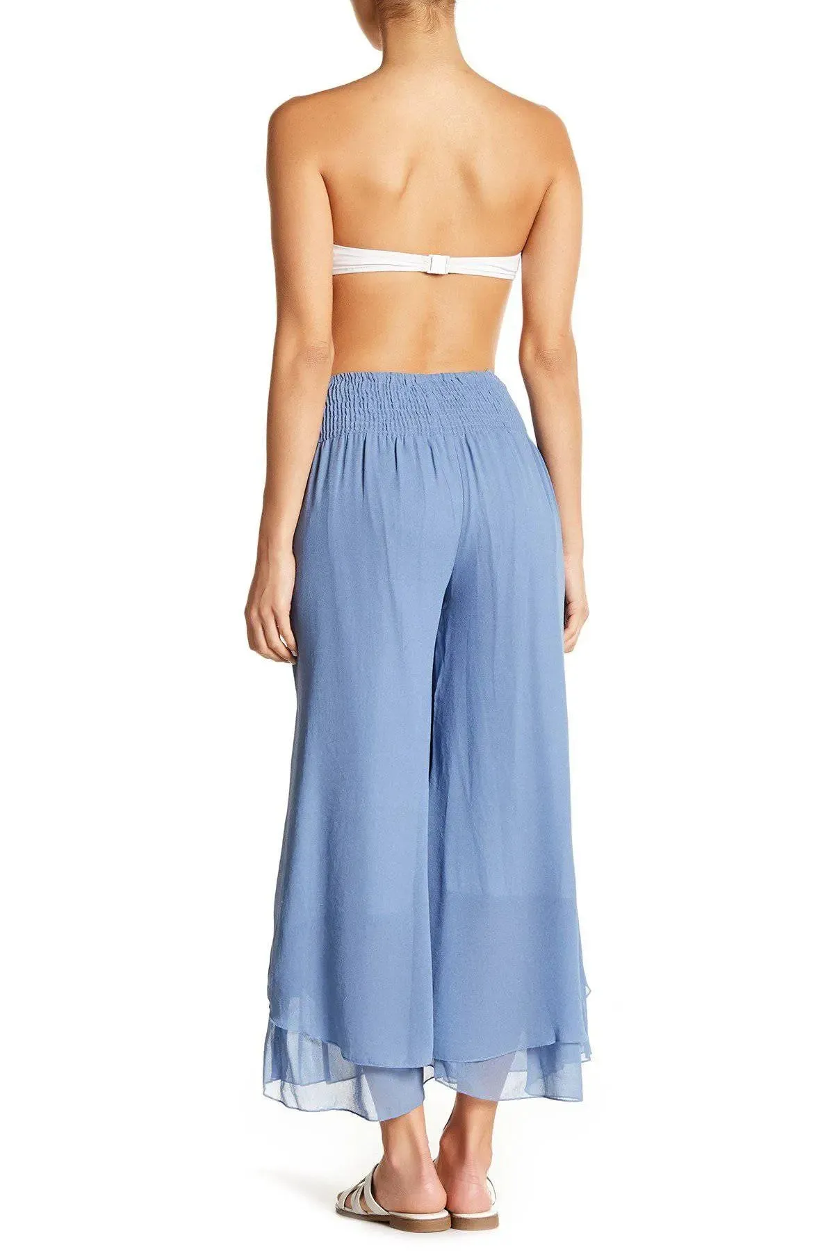 Palazzo Pants Wholesale with Smocked Belt | La Moda Beachwear