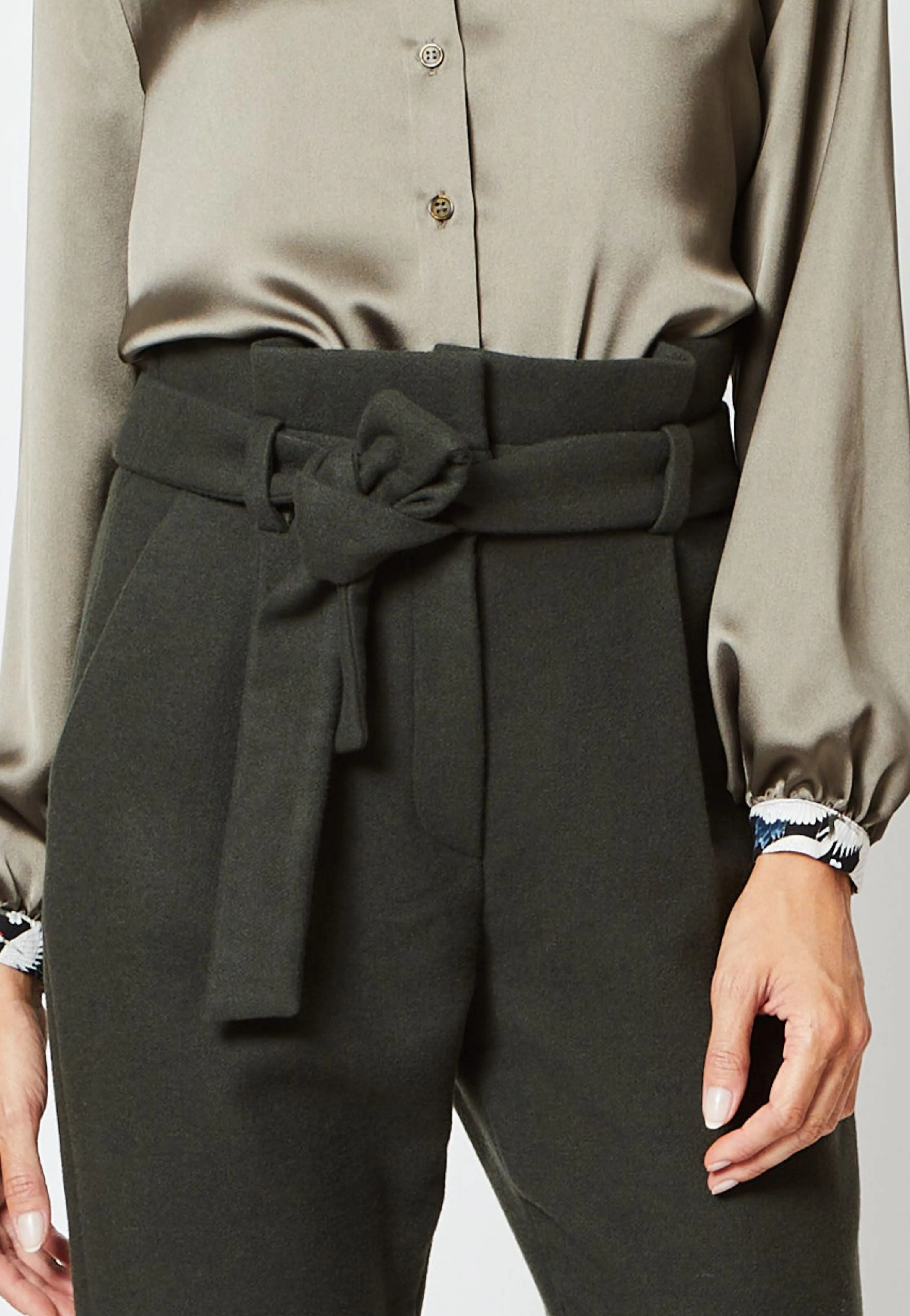 PANTALON LONDON CACHEMIRE UPCYCLÉ KAKI