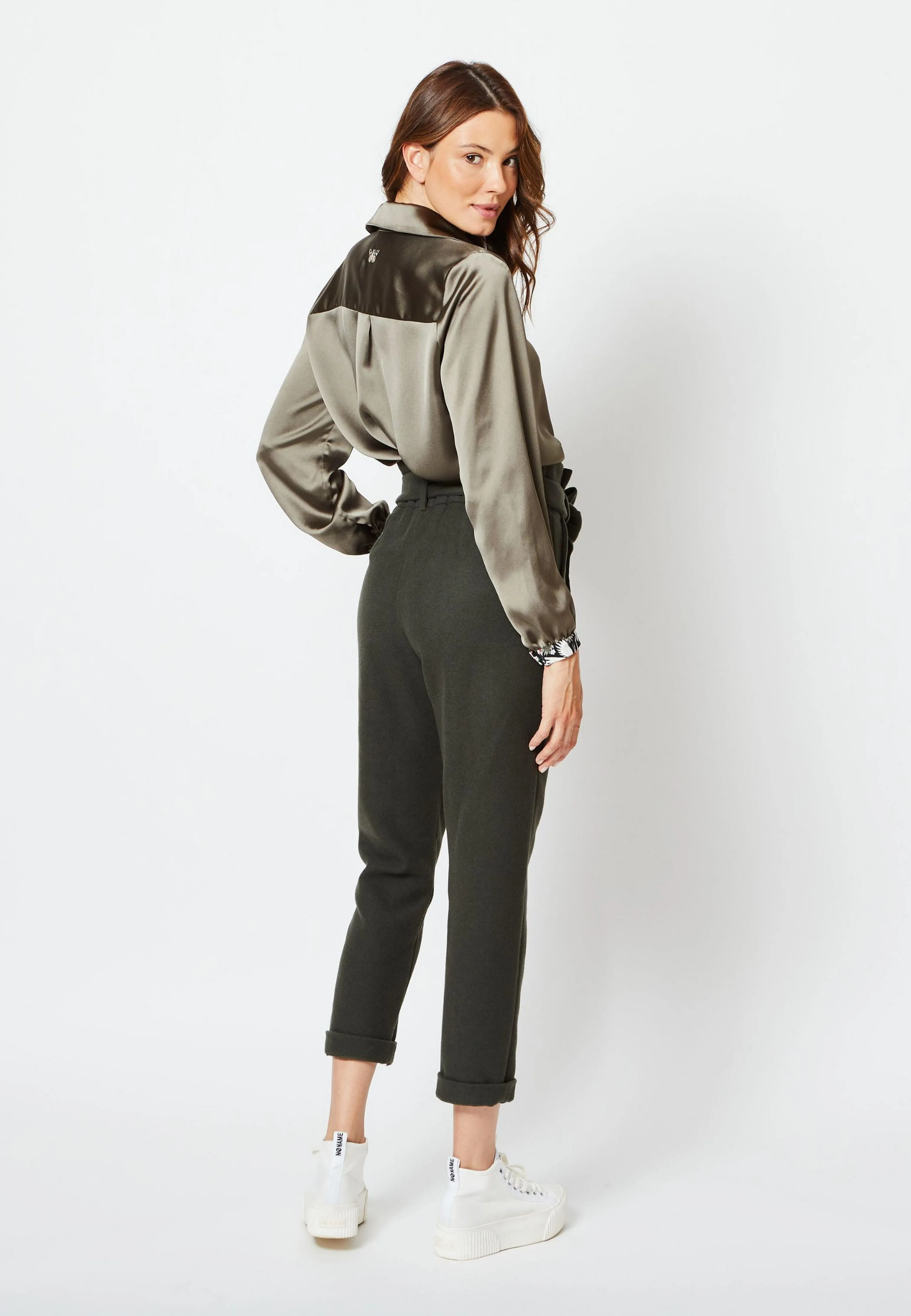 PANTALON LONDON CACHEMIRE UPCYCLÉ KAKI