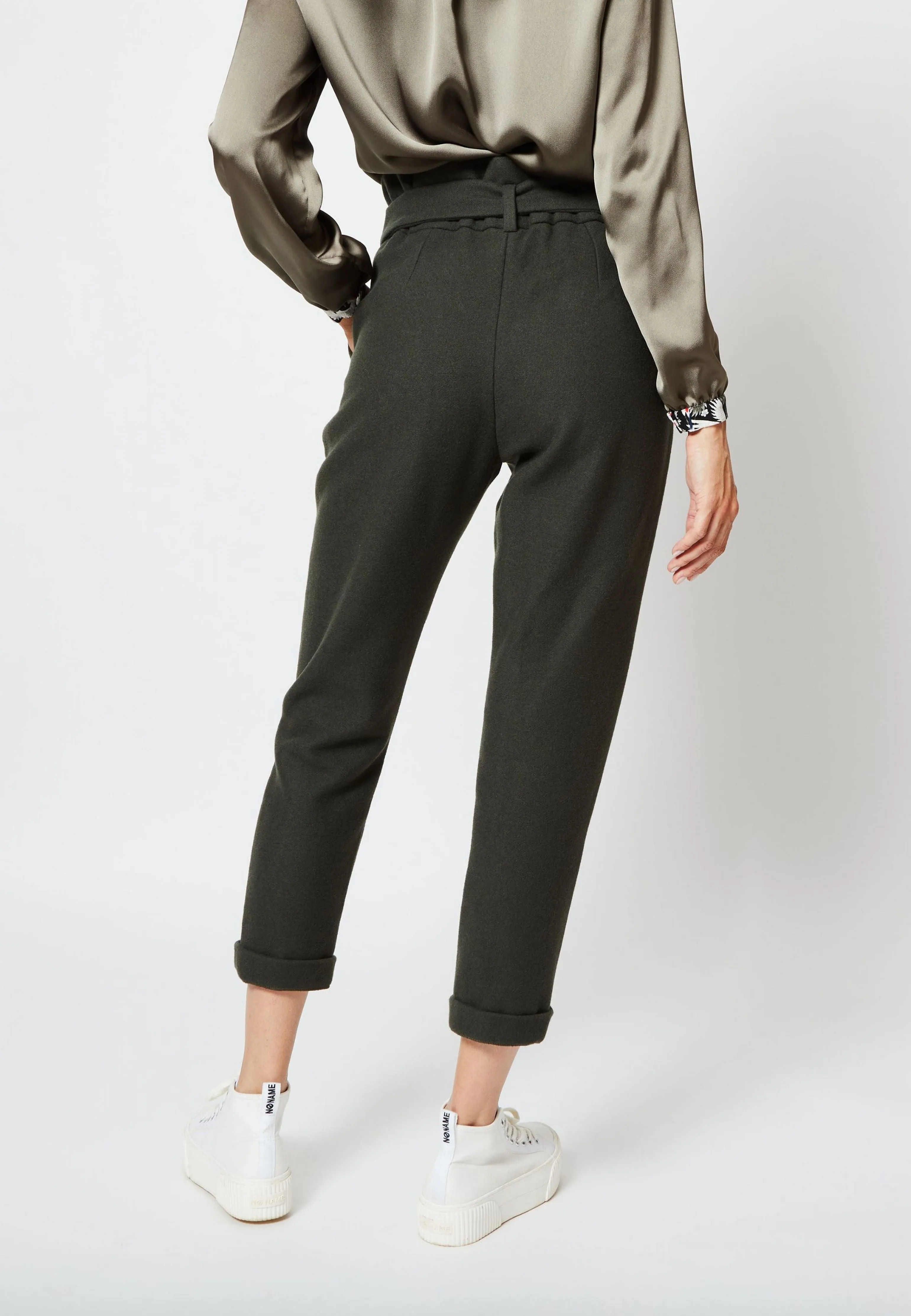 PANTALON LONDON CACHEMIRE UPCYCLÉ KAKI