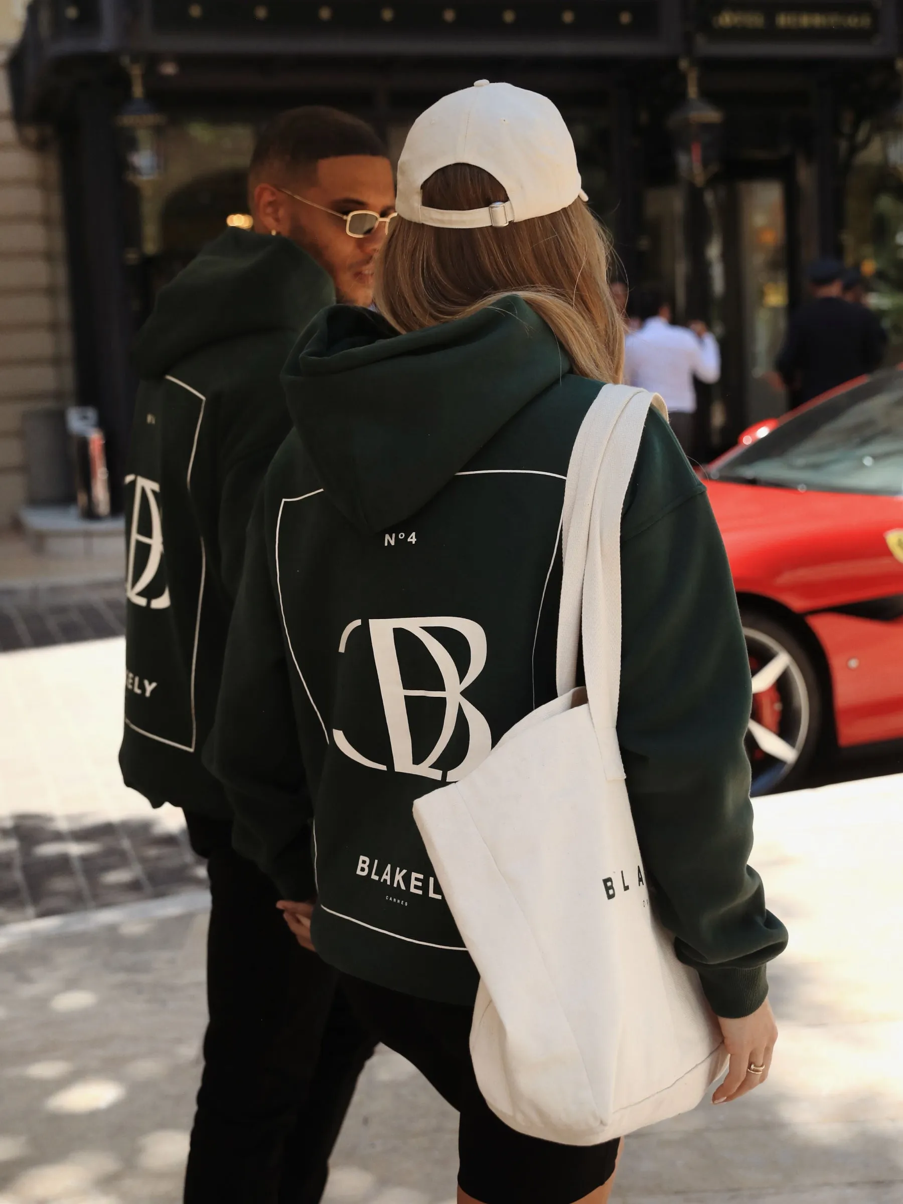 Riviera Initial Relaxed Women's Hoodie - Dark Green