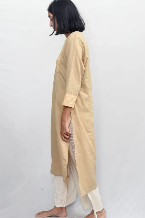 Sadhna ' Bawli' Beige Cut Work Cotton  Kurta .