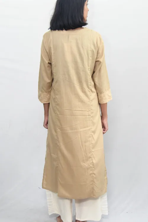 Sadhna ' Bawli' Beige Cut Work Cotton  Kurta .