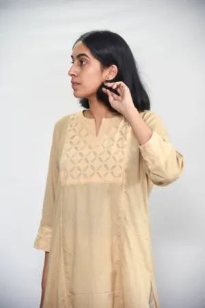 Sadhna ' Bawli' Beige Cut Work Cotton  Kurta .