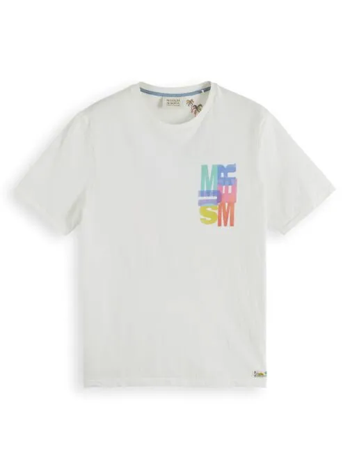 Scotch and Soda Summer Artwork Print Tee - Denim White