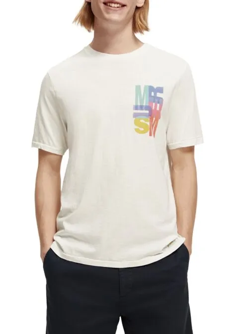 Scotch and Soda Summer Artwork Print Tee - Denim White