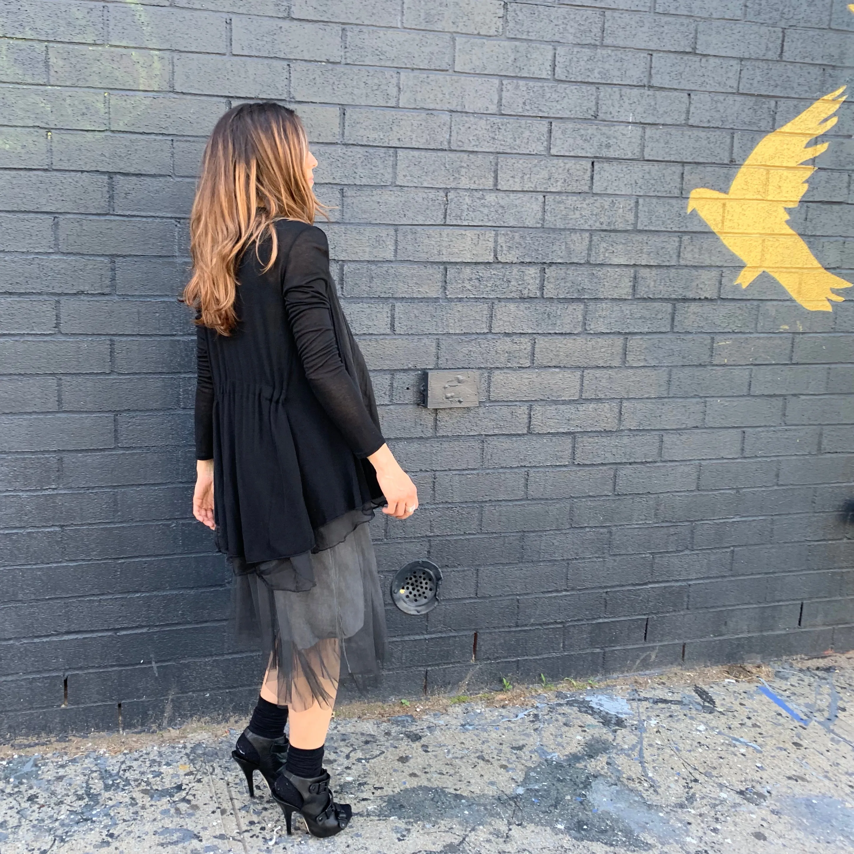 Sheer Combo Panel Cardigan
