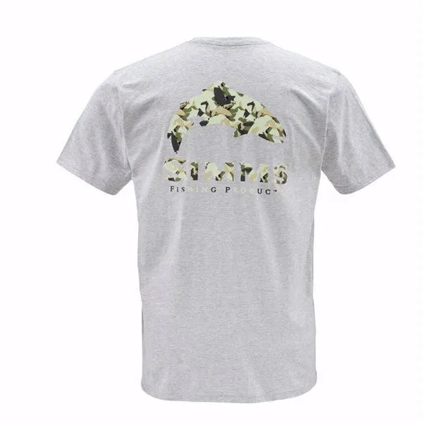 Simms Trout Camo S/S T-Shirt-Ash Grey