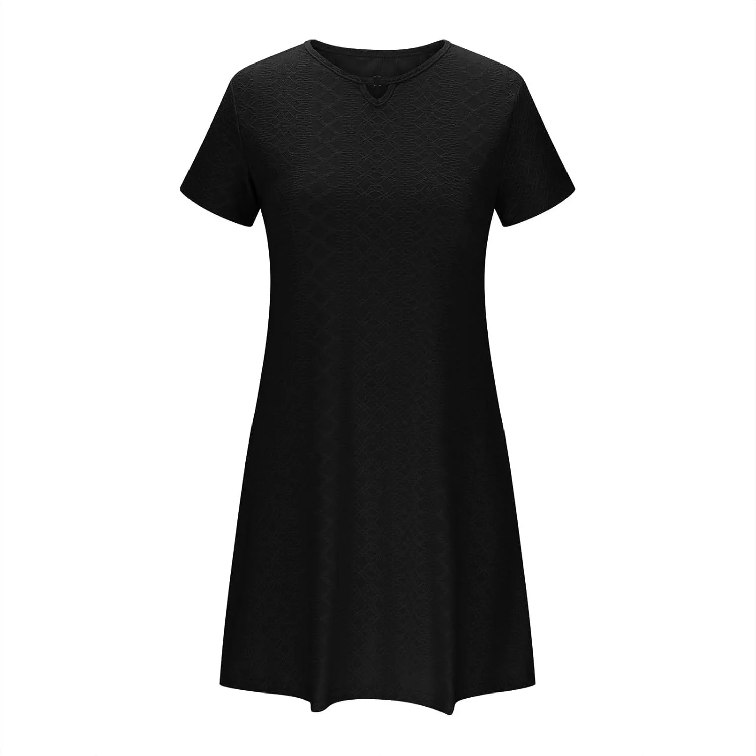 Sinzelimin Summer Dresses for Women 2025 Dressy Casual Midi Dress Short Sleeves Crewneck Bohemian Style Beach Sundress