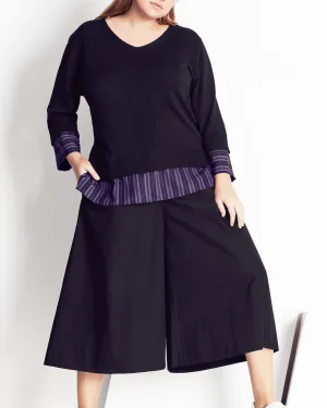 Sound Wave Top | Black / Navy