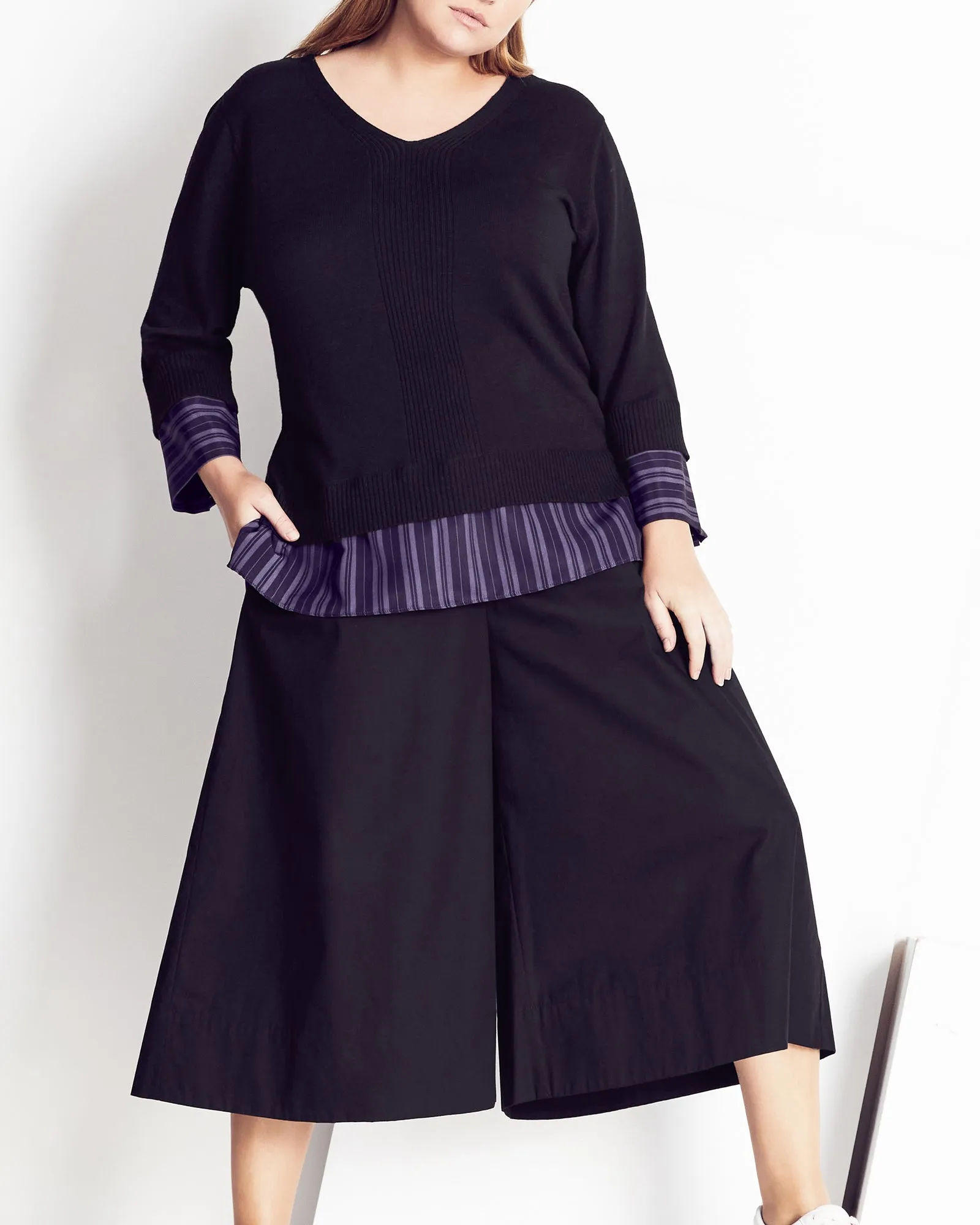 Sound Wave Top | Black / Navy