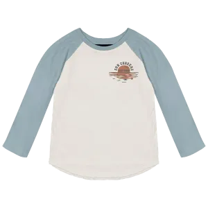 Surf Ranch Raglan Tee - Natural/Stone Blue