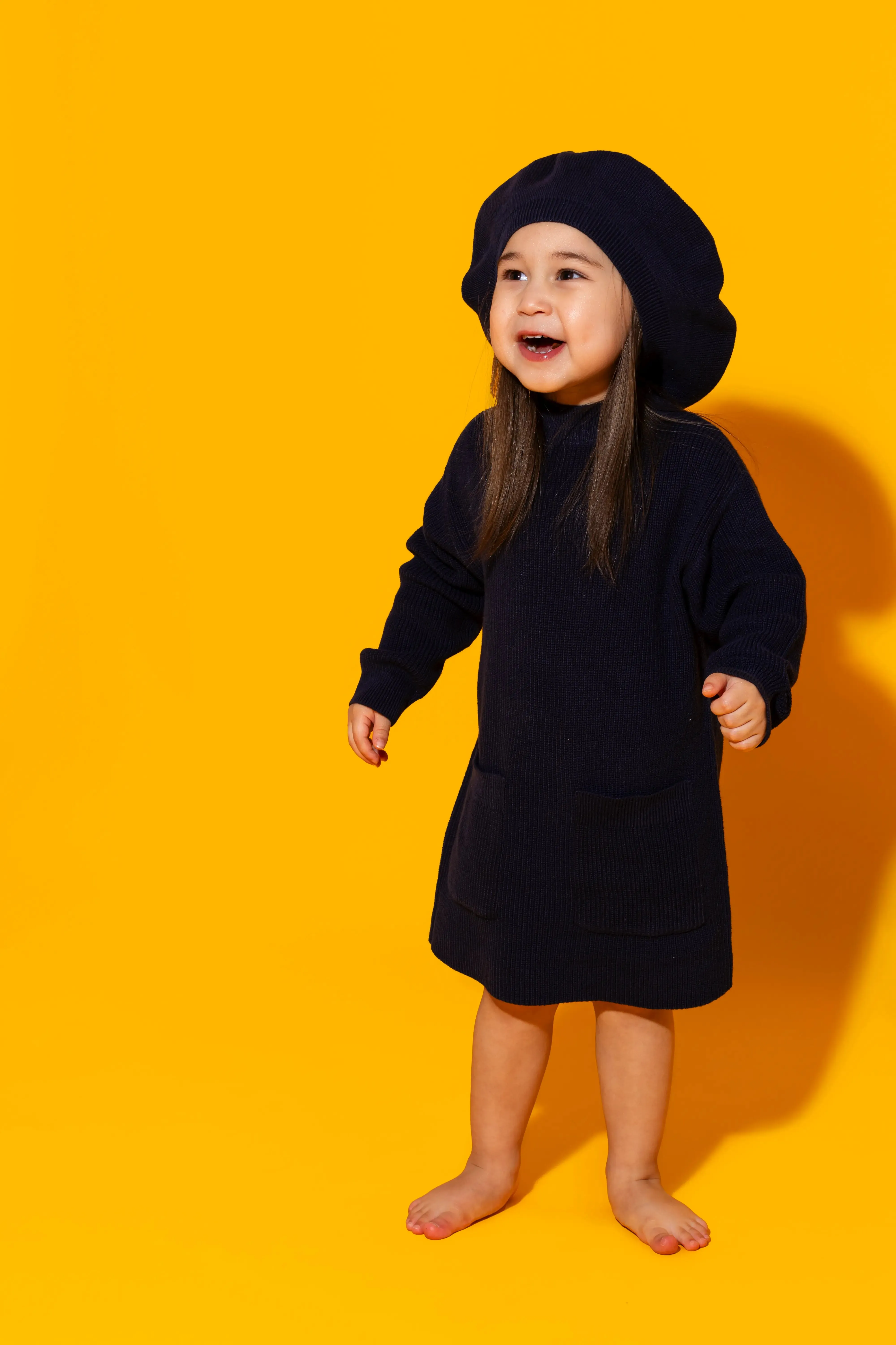 Sweater Pocket Dress_Navy